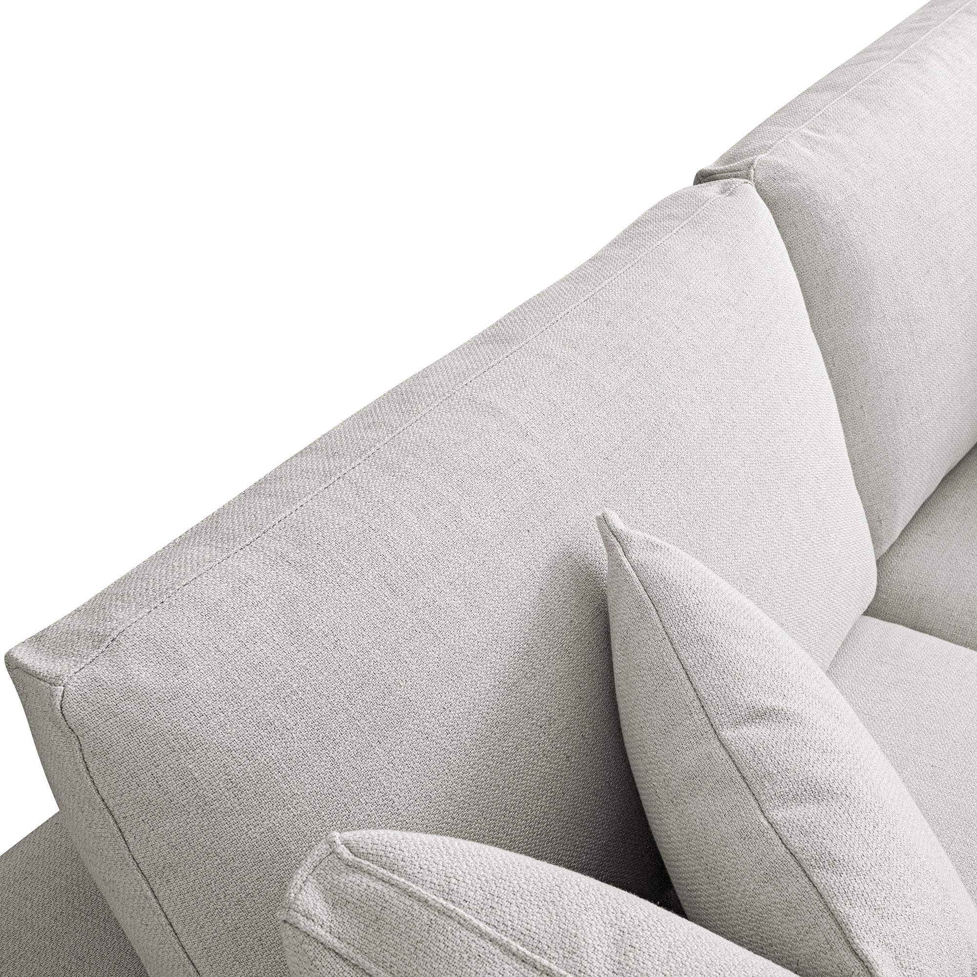 Lutyens Light Grey Linen Blend Modular Sofa, 2-Piece Chaise - Image 15