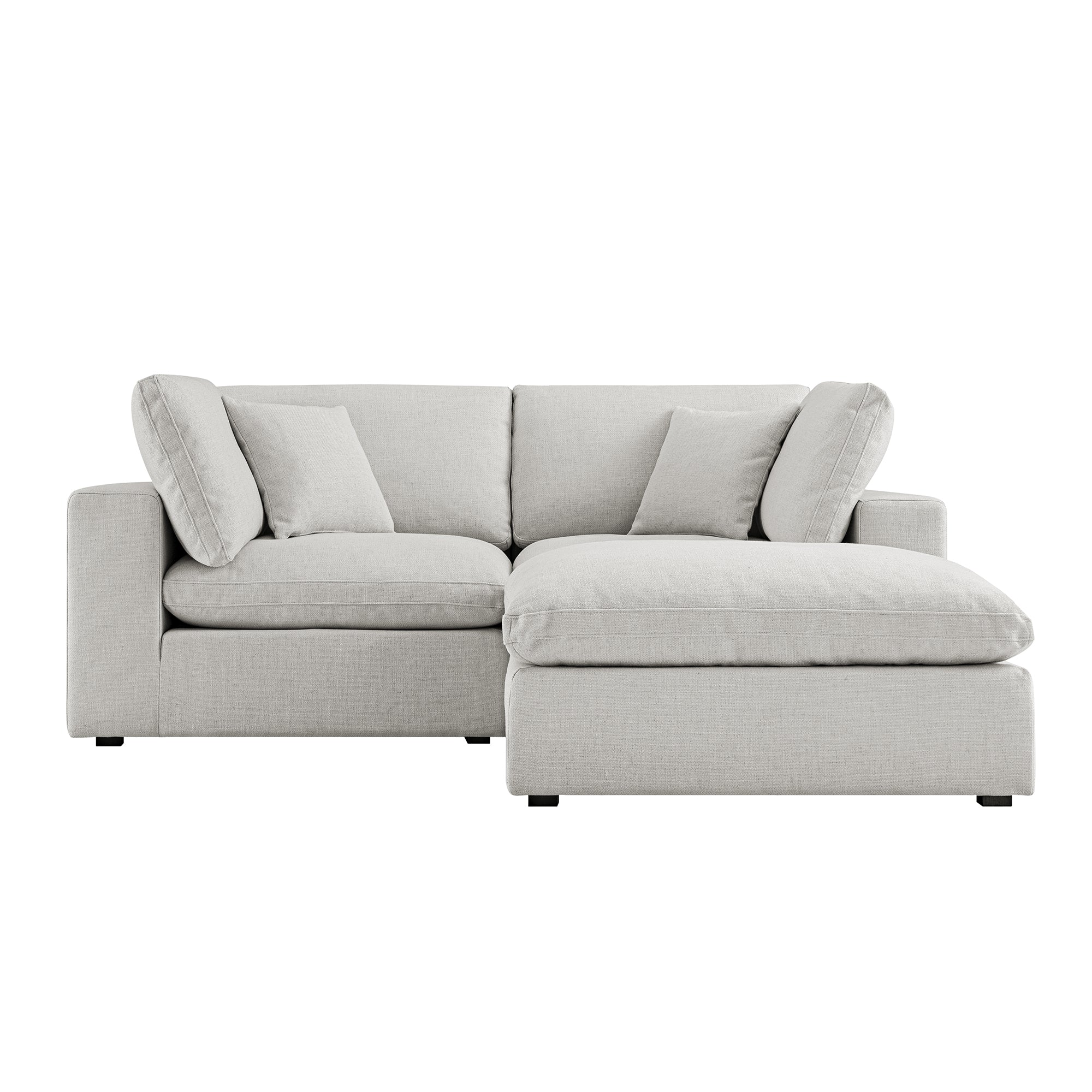 Lutyens Light Grey Linen Blend Modular Sofa, 2-Piece Chaise - Image 6
