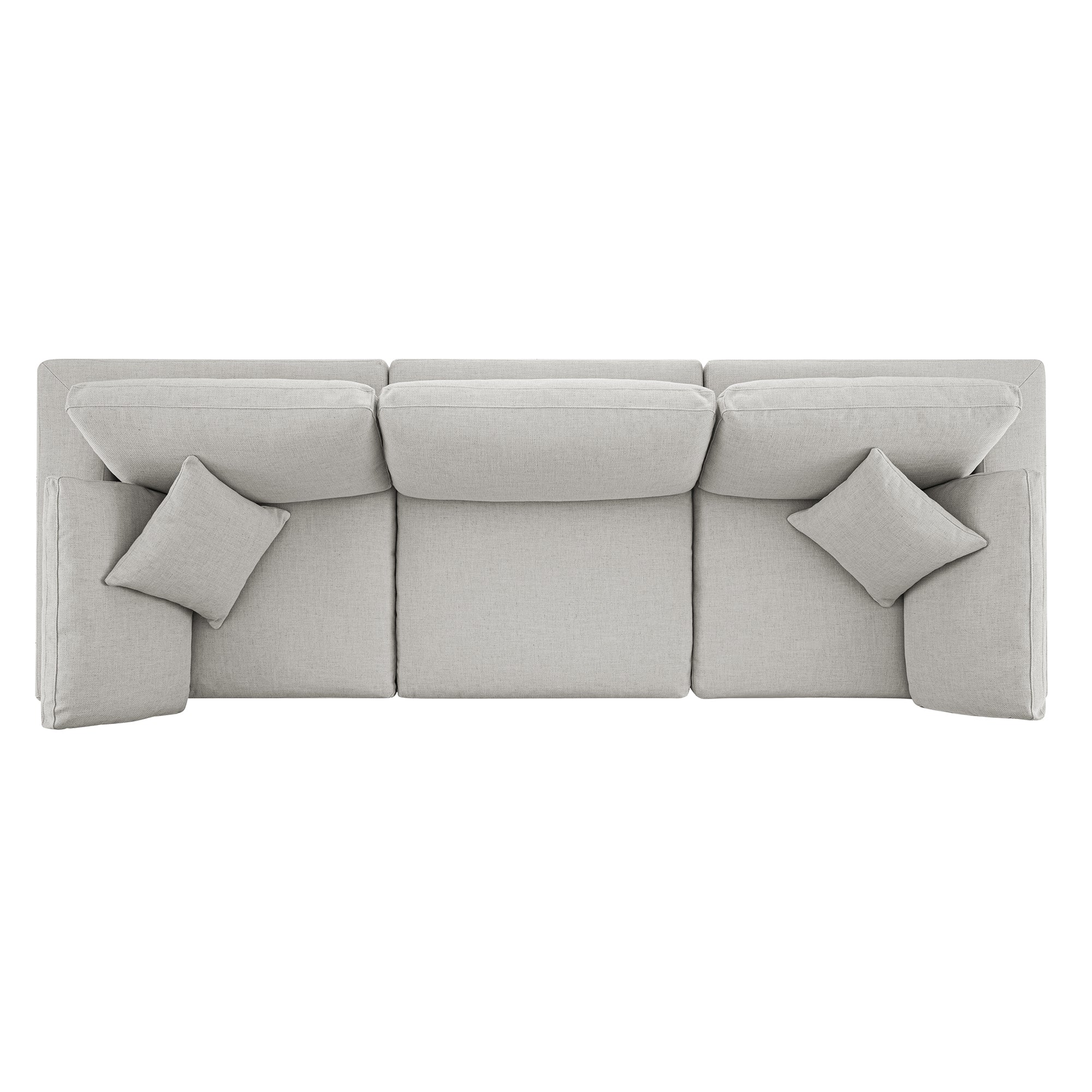 Lutyens Light Grey Linen Blend Modular Sofa, 3-Piece - Image 11