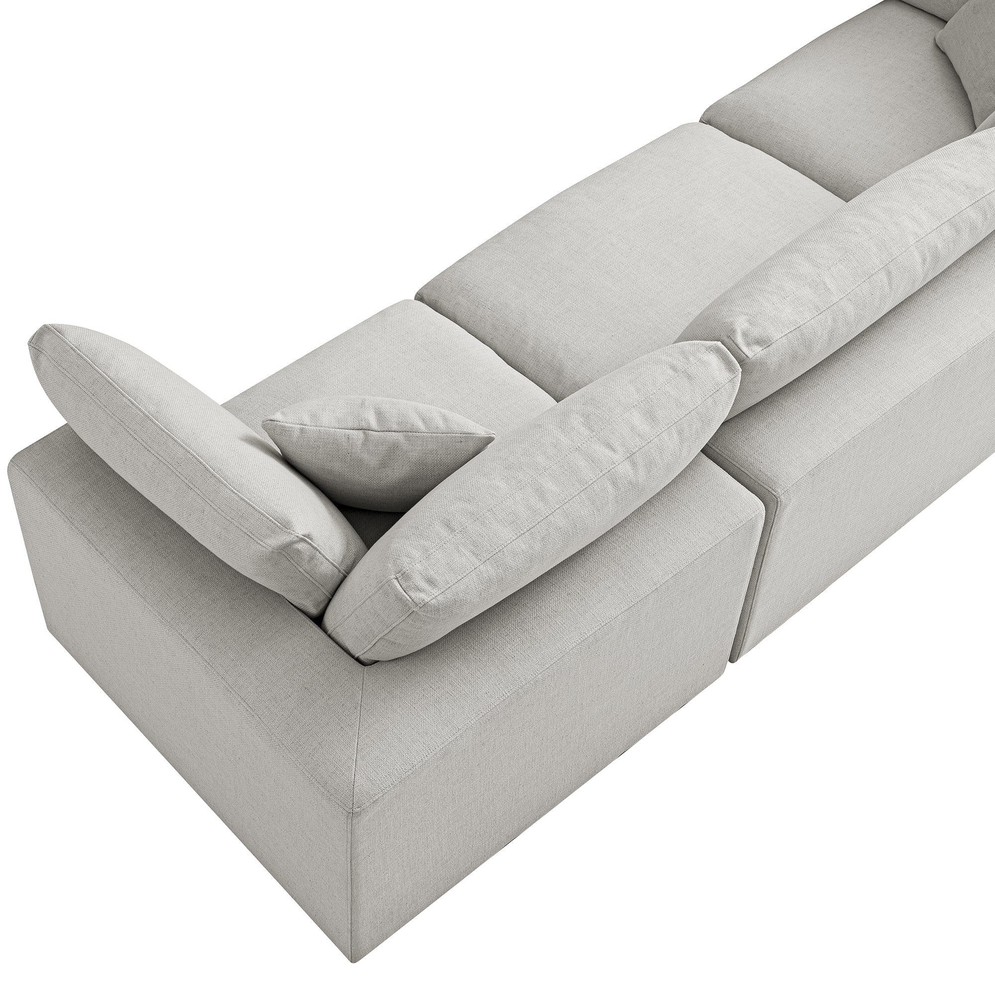 Lutyens Light Grey Linen Blend Modular Sofa, 3-Piece - Image 14