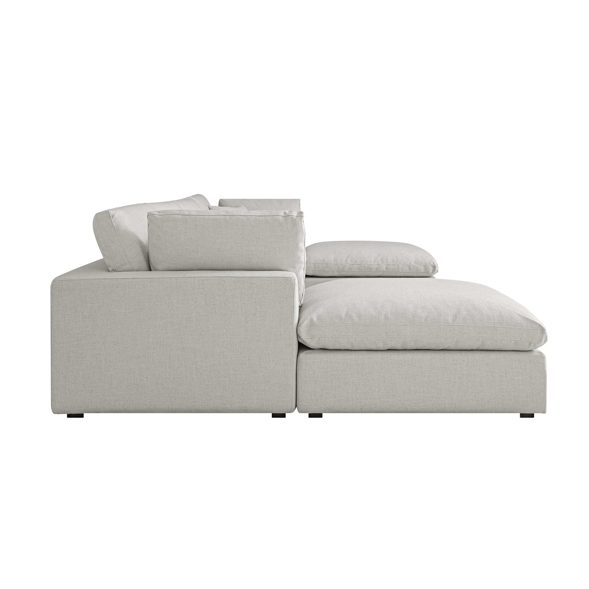 Lutyens Light Grey Linen Blend Modular Sofa, 6-Piece U-Shape Set - Image 5