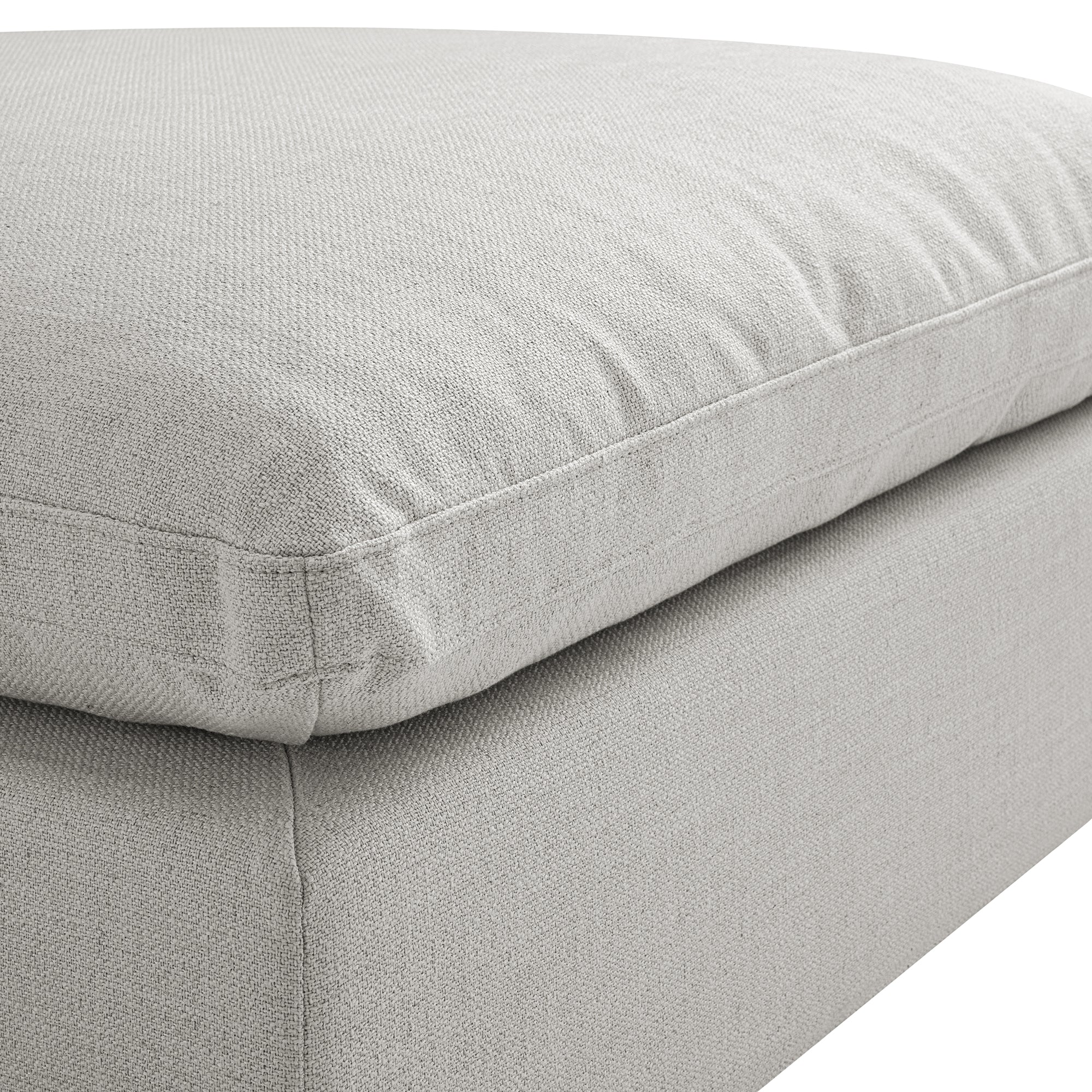 Lutyens Light Grey Linen Blend Modular Sofa, Stool - Image 6
