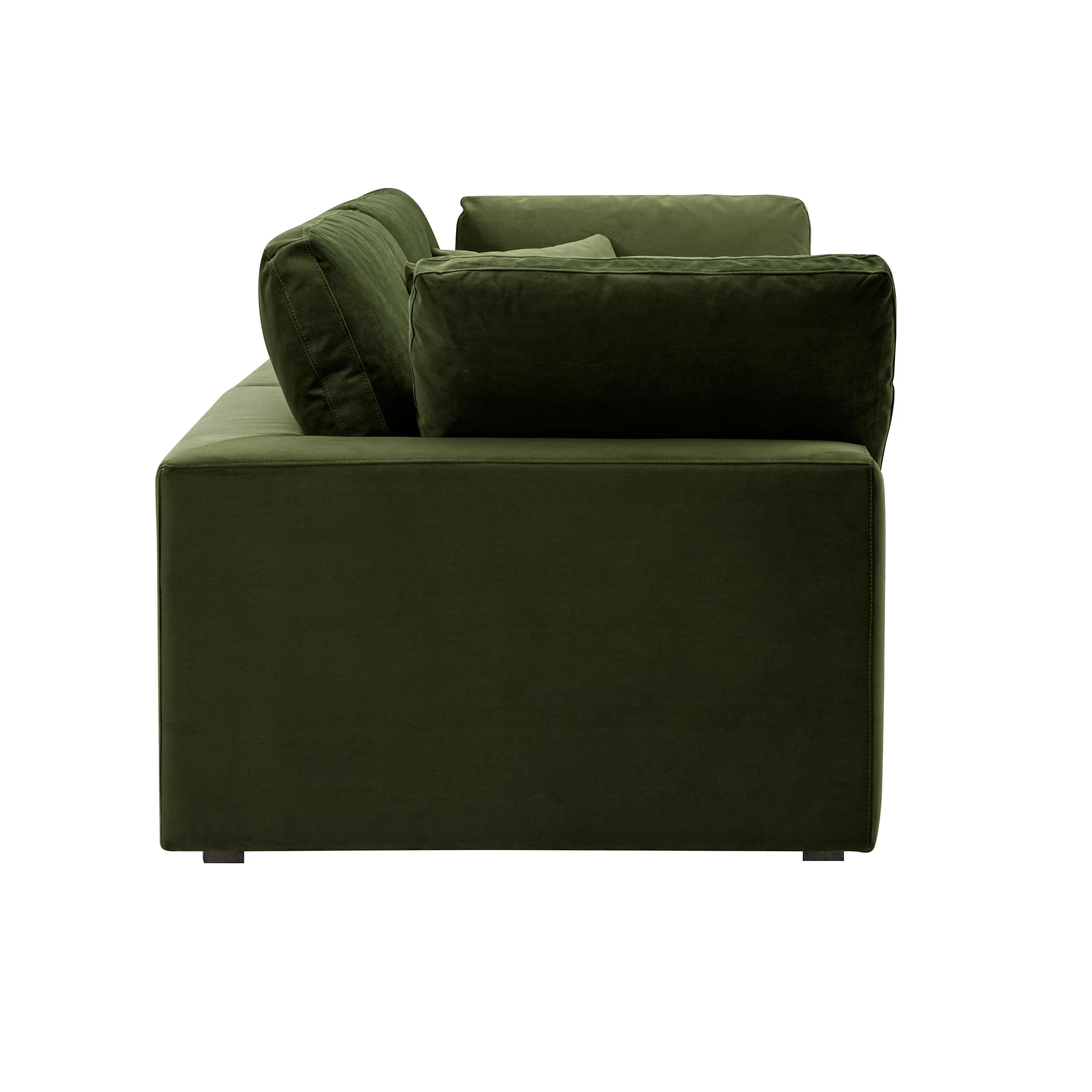 Lutyens Moss Green Velvet Modular Sofa, 2-Piece - Image 6