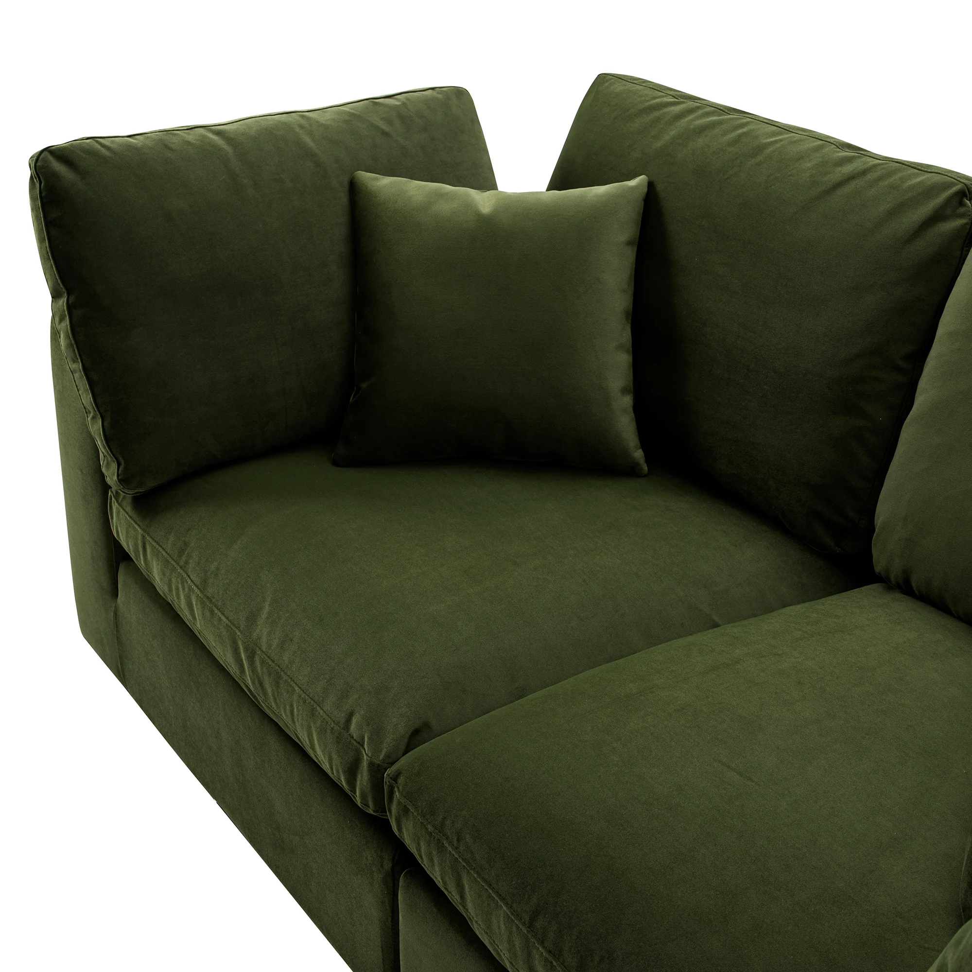 Lutyens Moss Green Velvet Modular Sofa, 2-Piece - Image 8