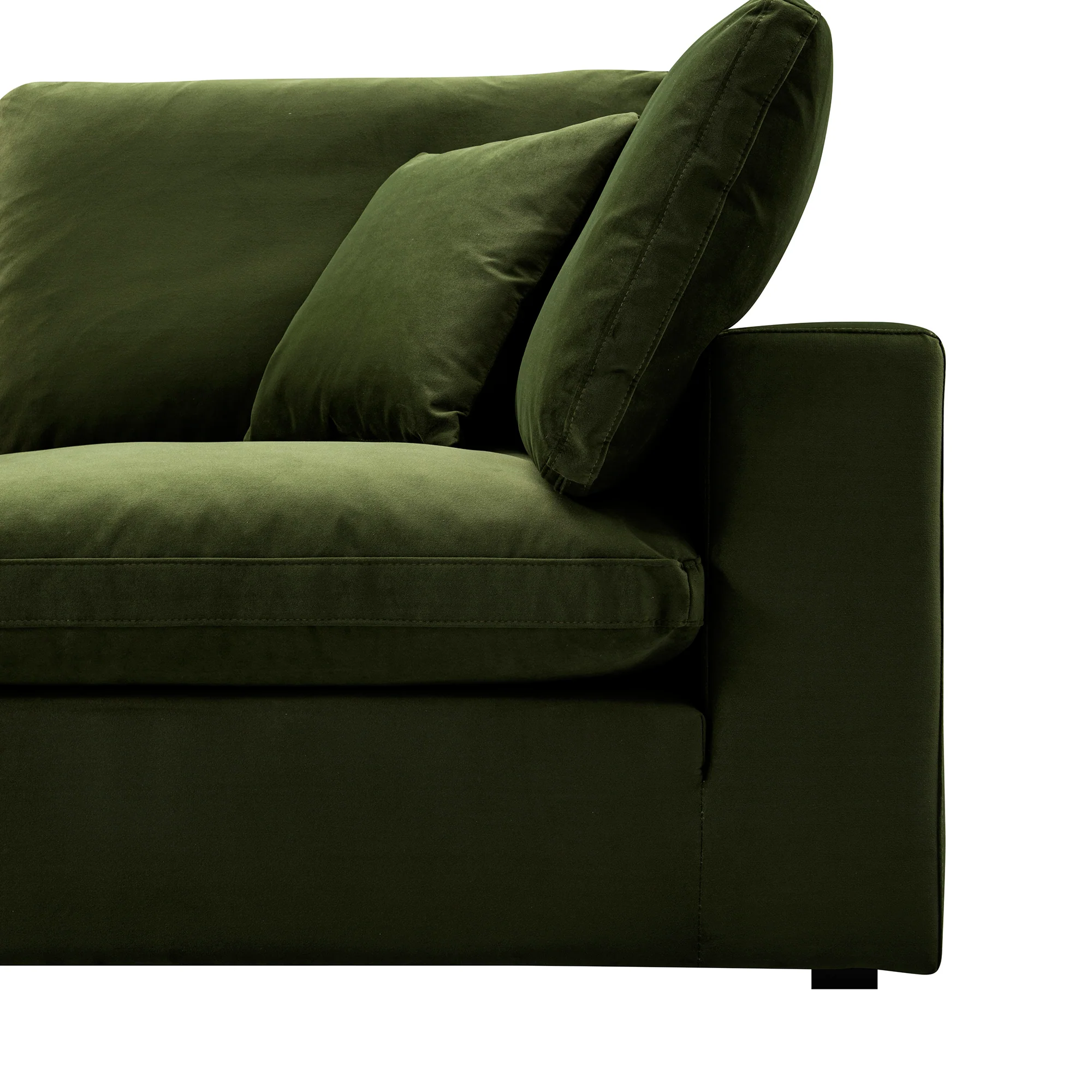 Lutyens Moss Green Velvet Modular Sofa, 2-Piece - Image 9