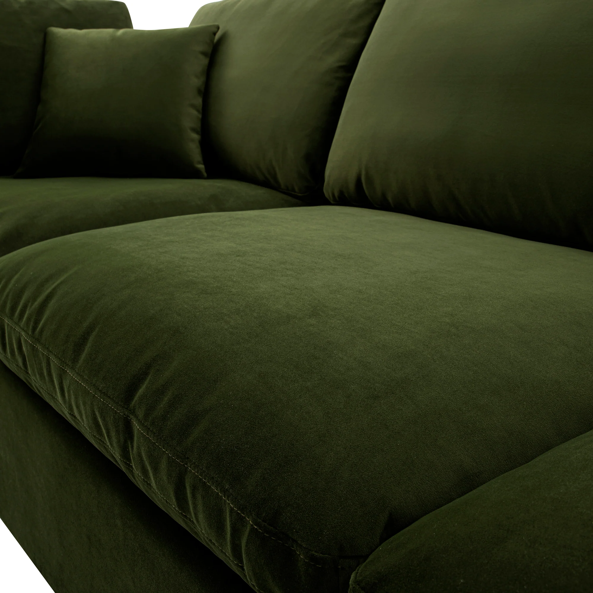 Lutyens Moss Green Velvet Modular Sofa, 3-Piece - Image 10