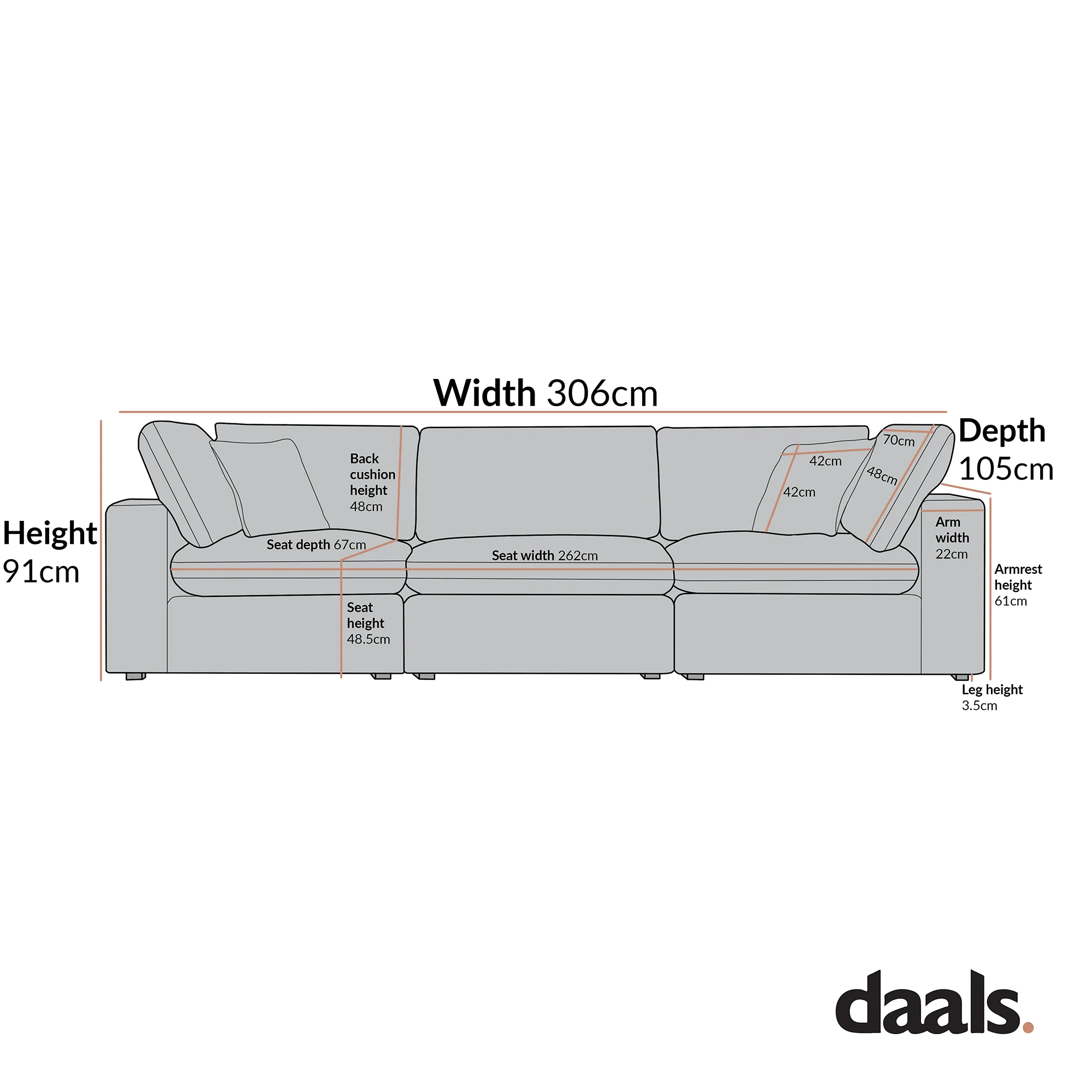 Lutyens Beige Linen Blend Modular Sofa, 3-Piece - Image 9