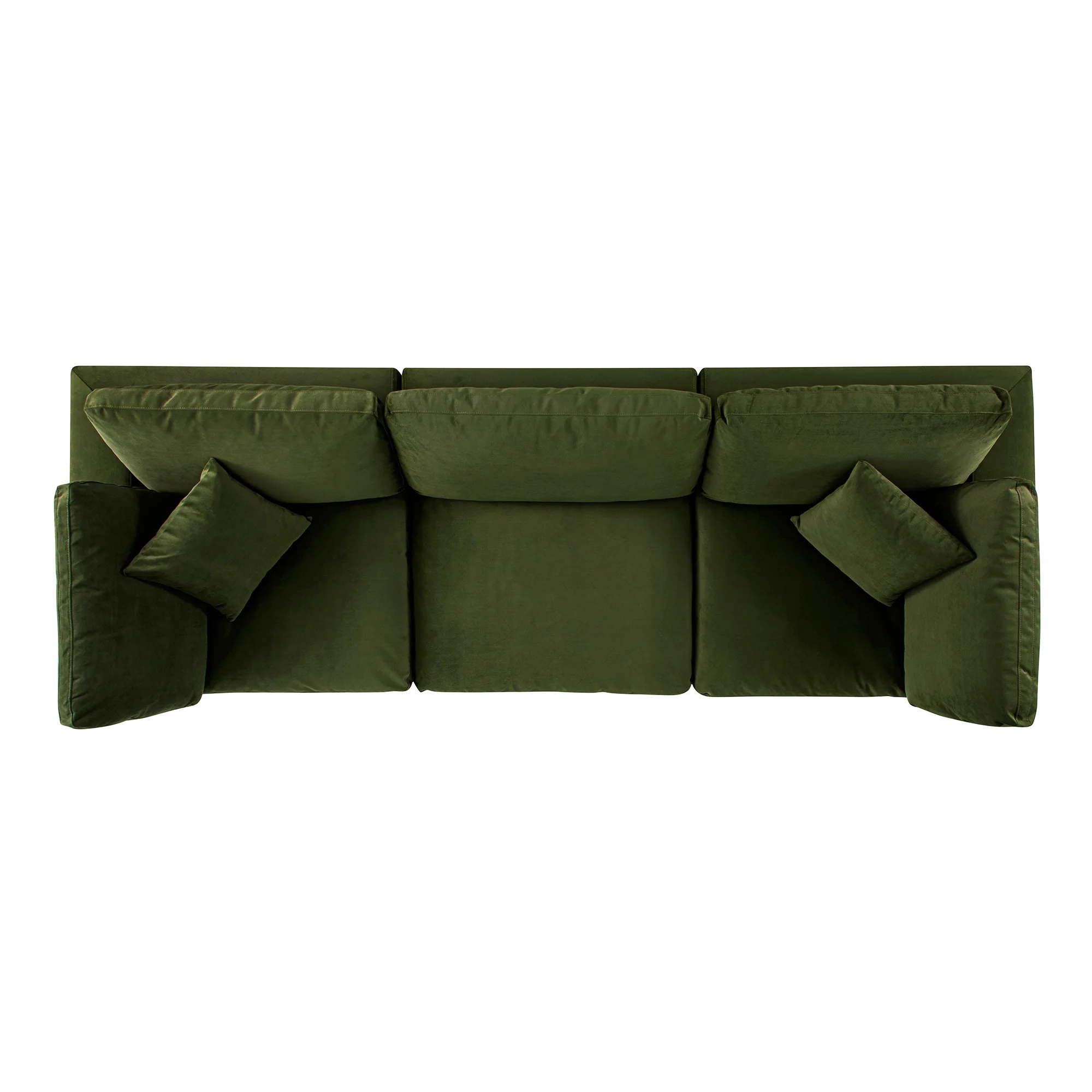 Lutyens Moss Green Velvet Modular Sofa, 3-Piece - Image 5