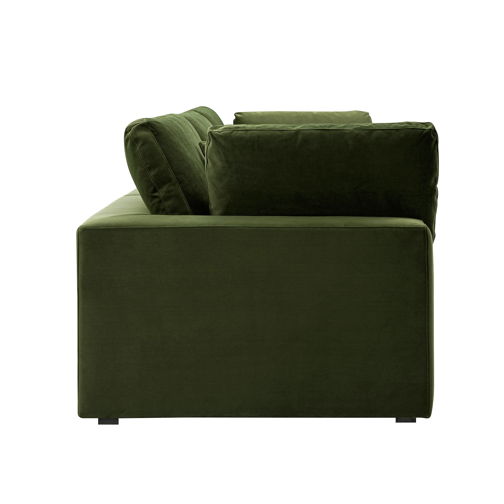 Lutyens Moss Green Velvet Modular Sofa, 3-Piece - Image 6