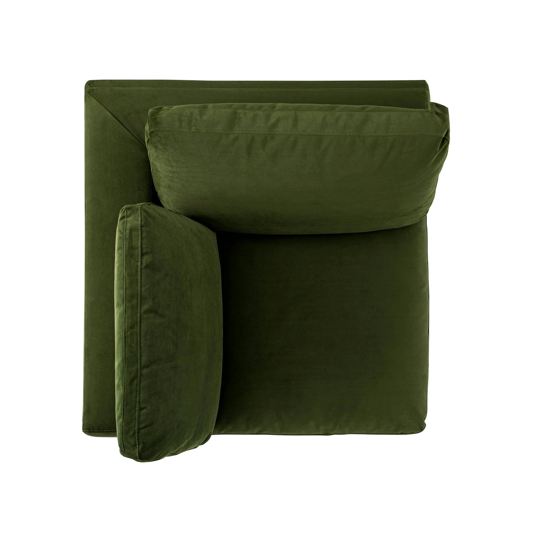 Lutyens Moss Green Velvet Modular Sofa, Corner Unit - Image 5