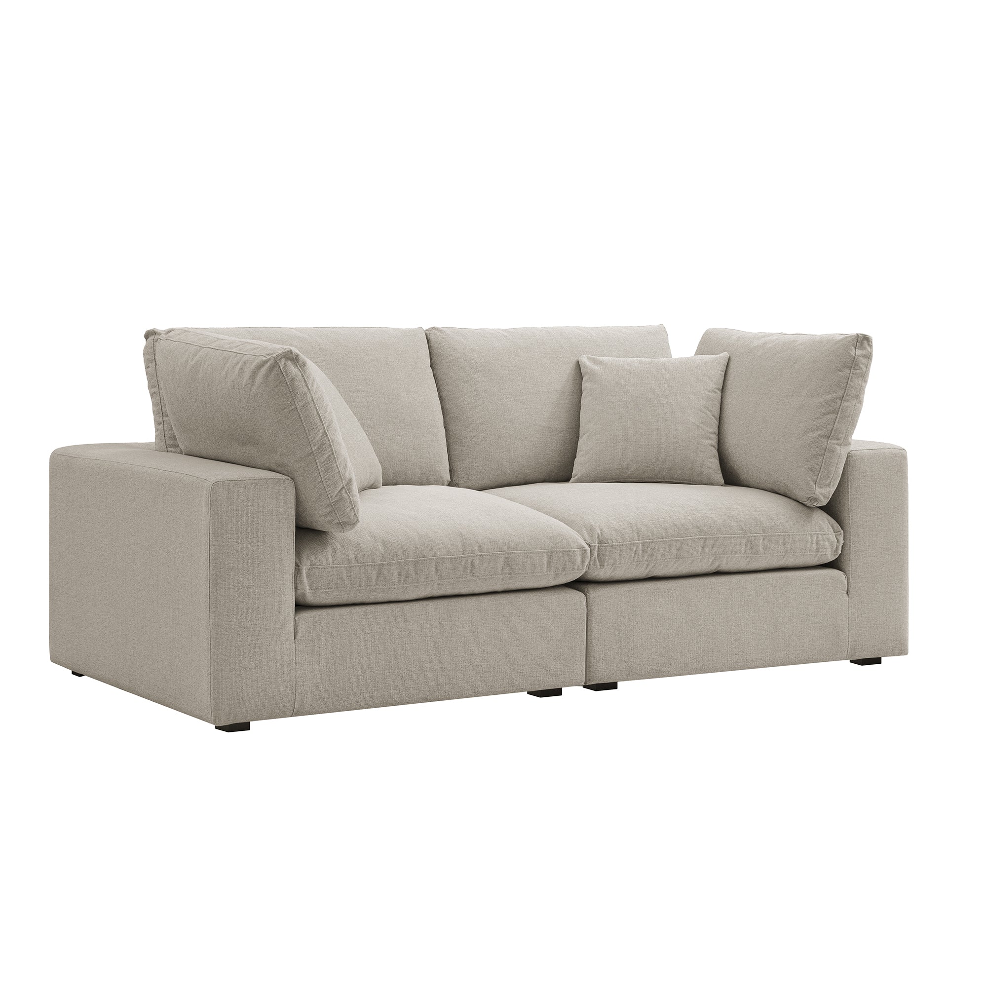 Lutyens Oatmeal Weave Fabric Modular Sofa, 2-Piece - Image 6