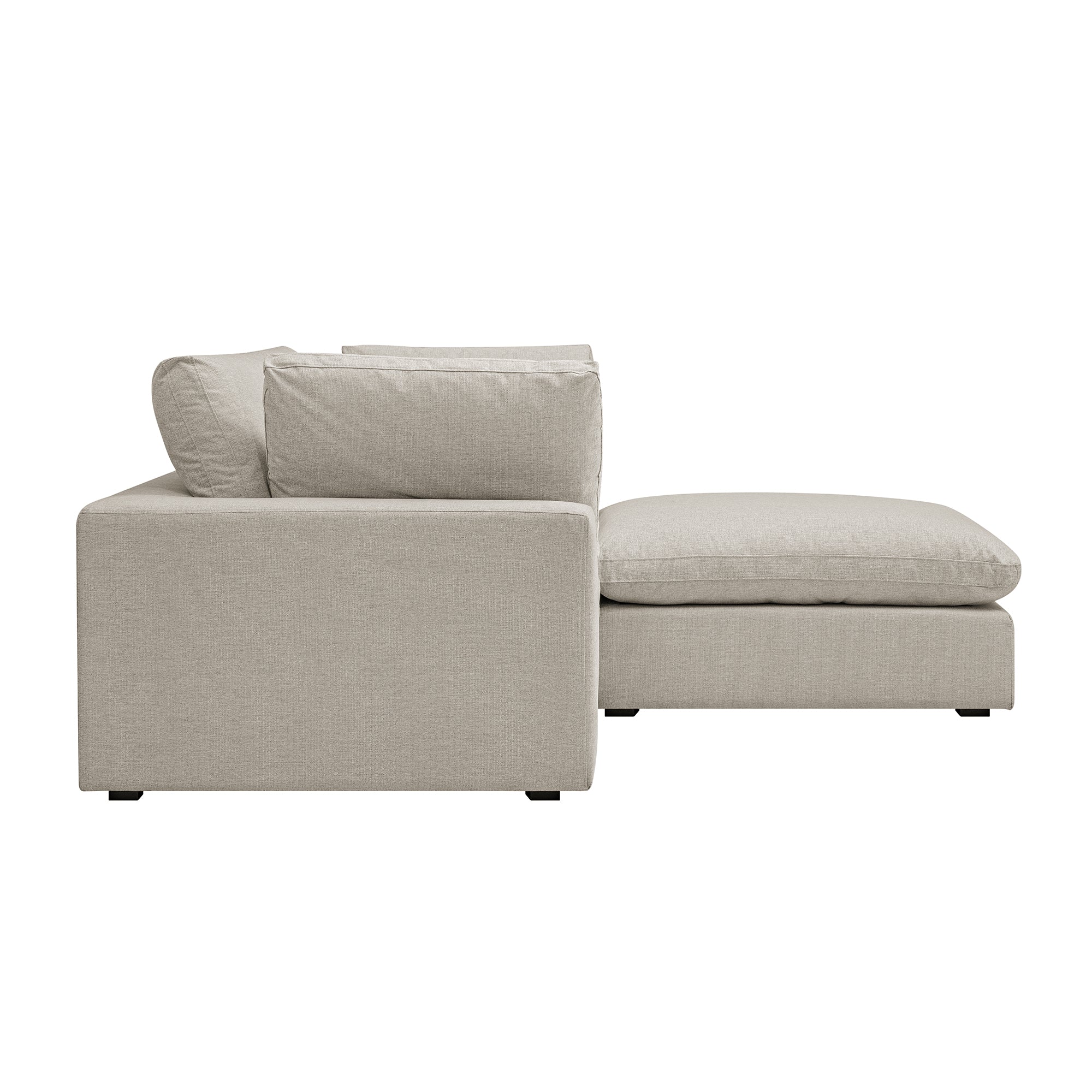 Lutyens Oatmeal Weave Fabric Modular Sofa, 2-Piece Chaise - Image 6
