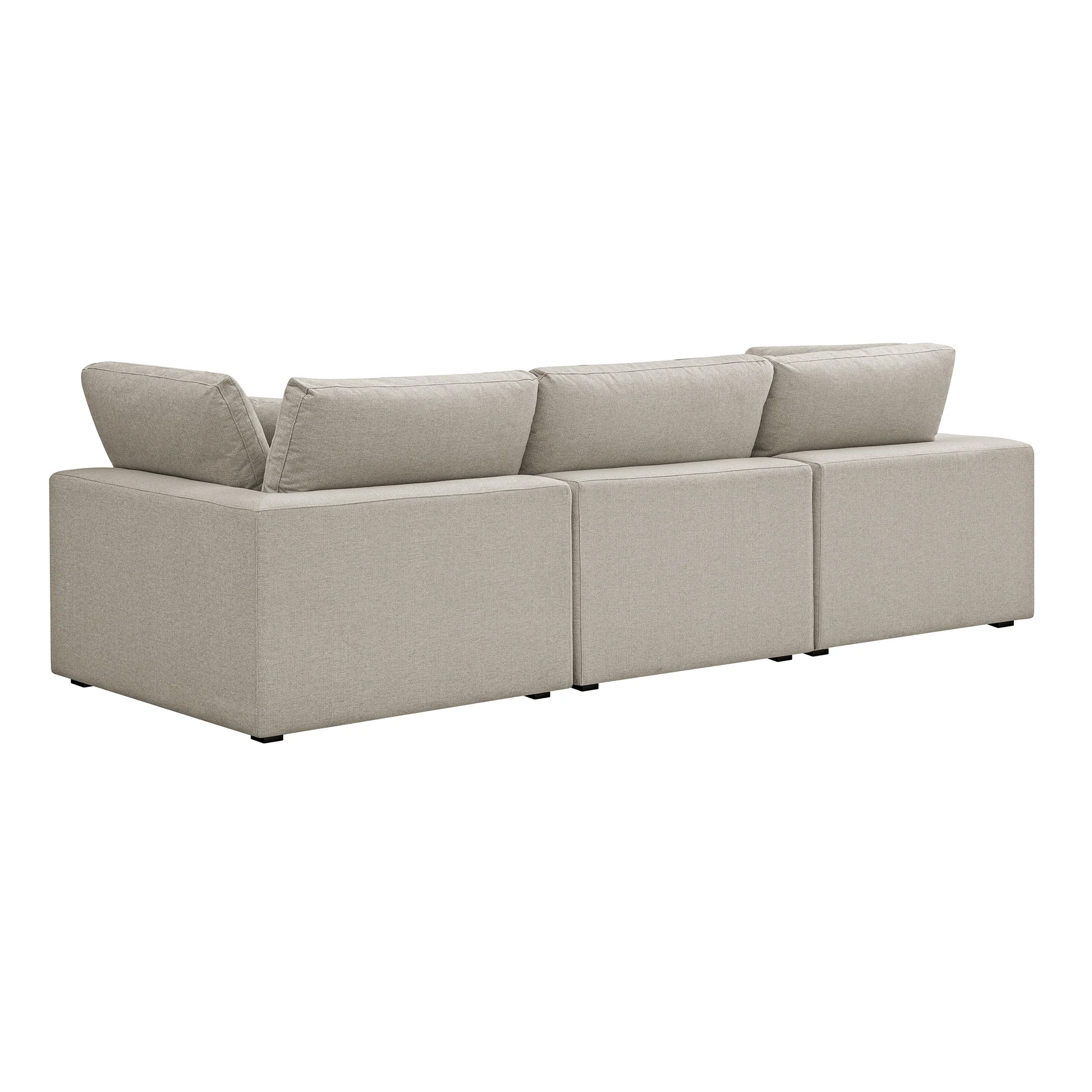 Lutyens Oatmeal Weave Fabric Modular Sofa, 3-Piece - Image 12