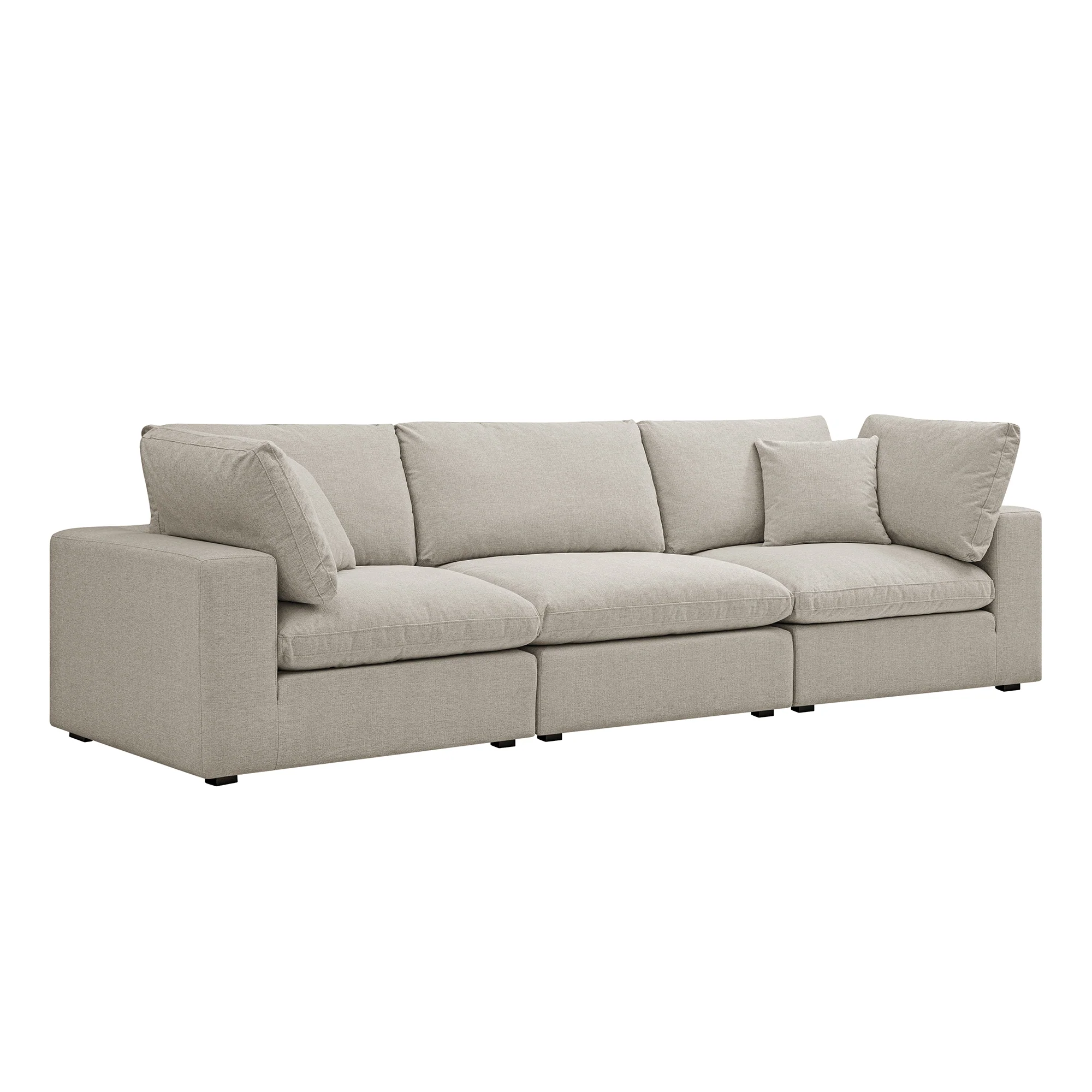 Lutyens Oatmeal Weave Fabric Modular Sofa, 3-Piece - Image 7