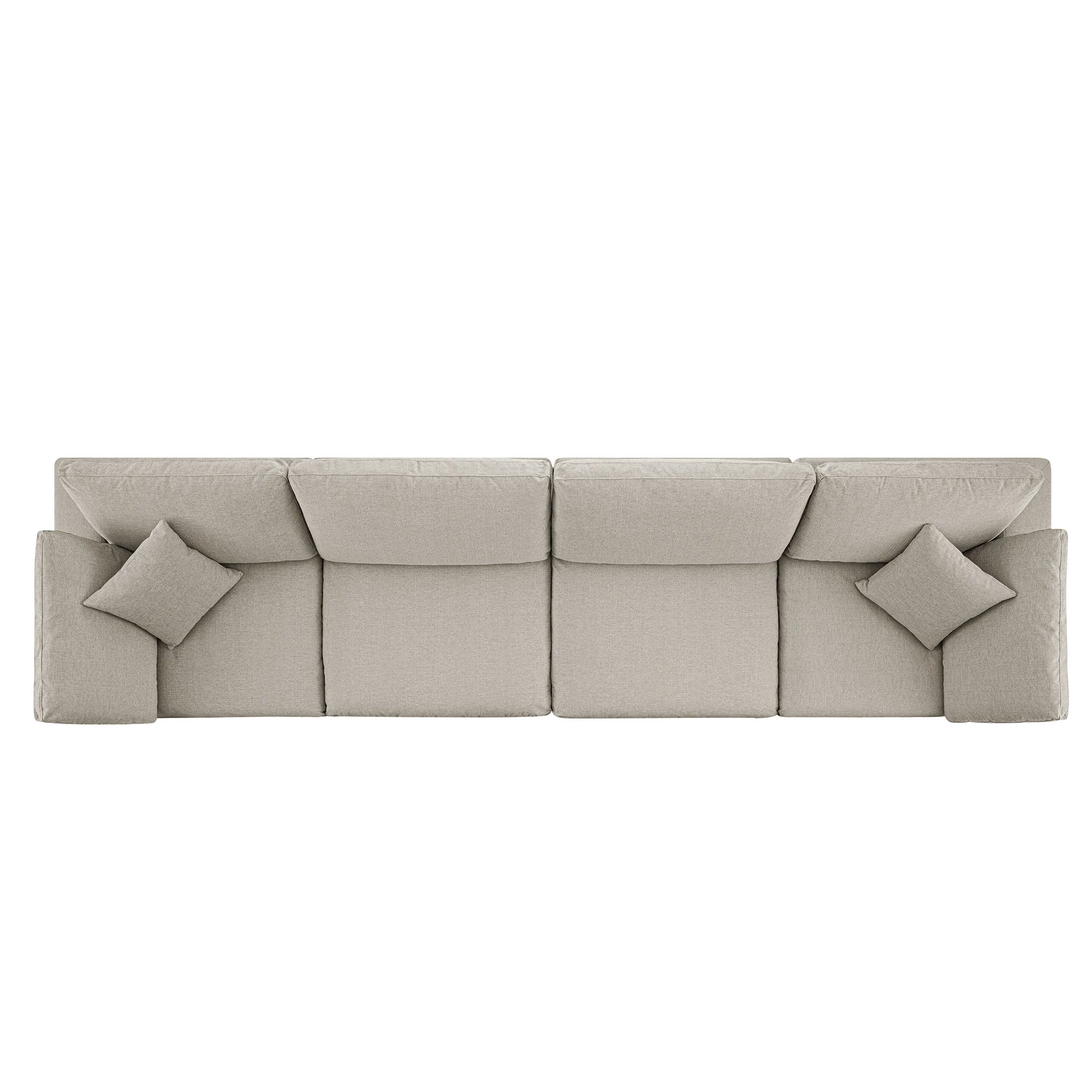 Lutyens Oatmeal Weave Fabric Modular Sofa, 4-Piece - Image 4