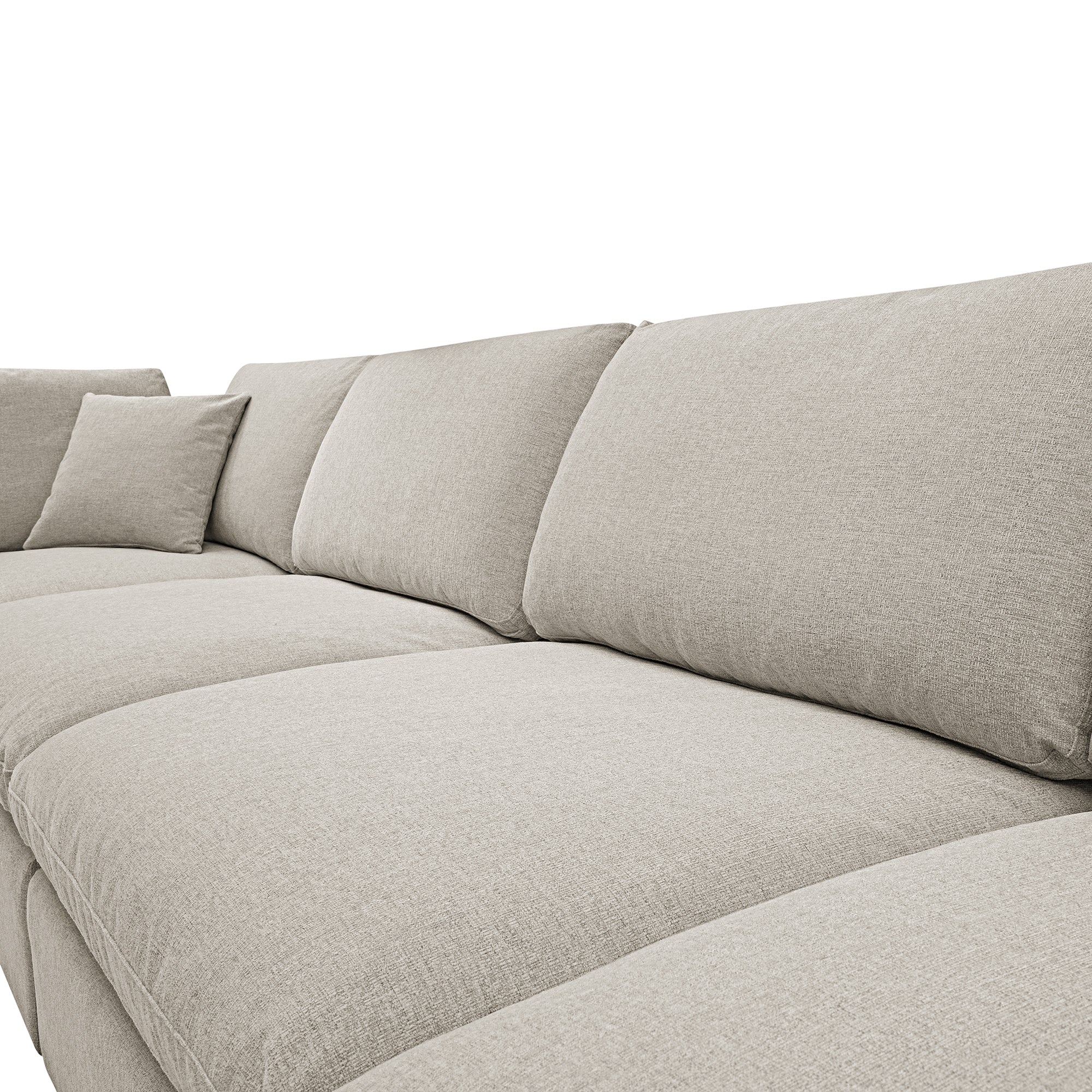 Lutyens Oatmeal Weave Fabric Modular Sofa, 4-Piece - Image 9