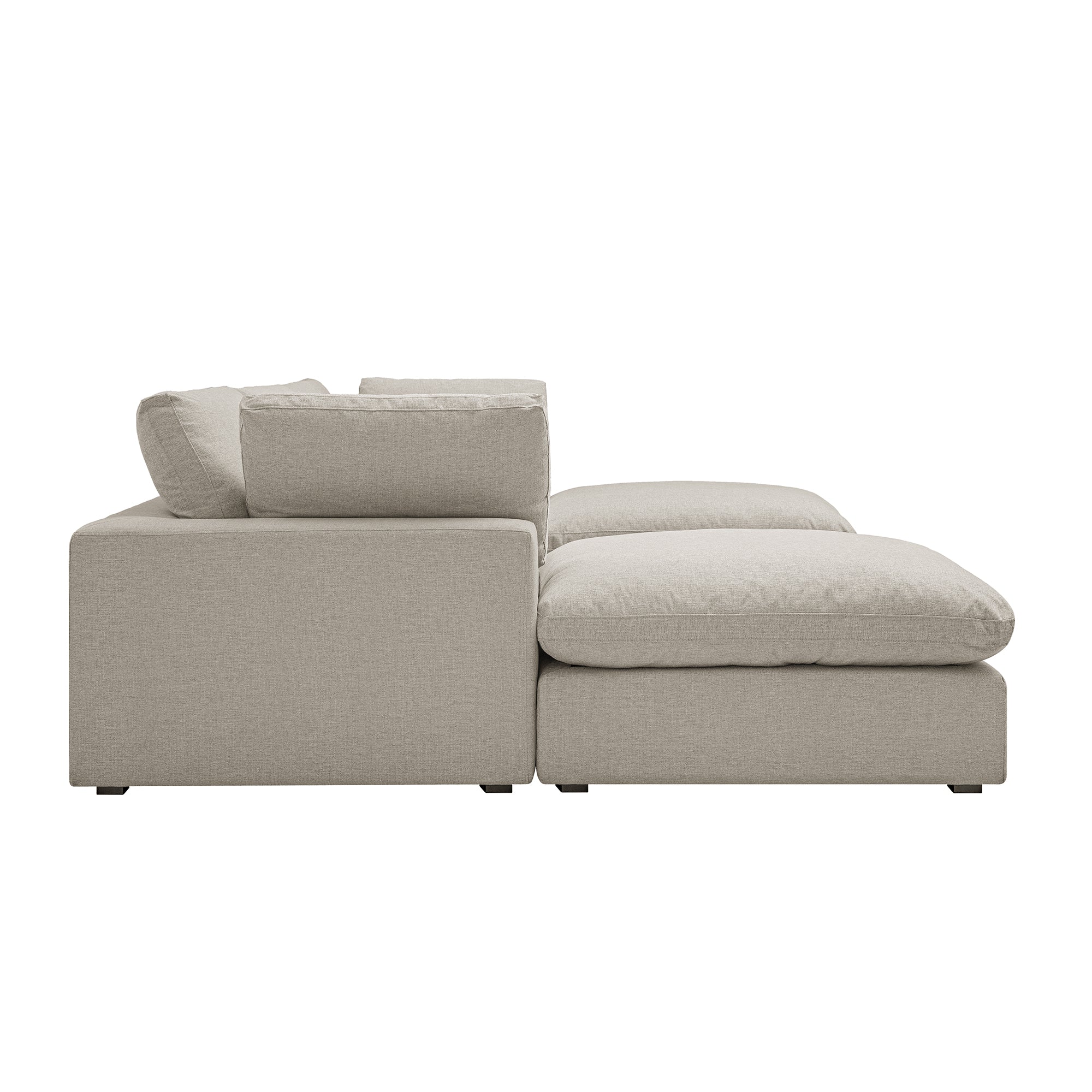 Lutyens Oatmeal Weave Fabric Modular Sofa, 5-Piece U-Shape Set - Image 6