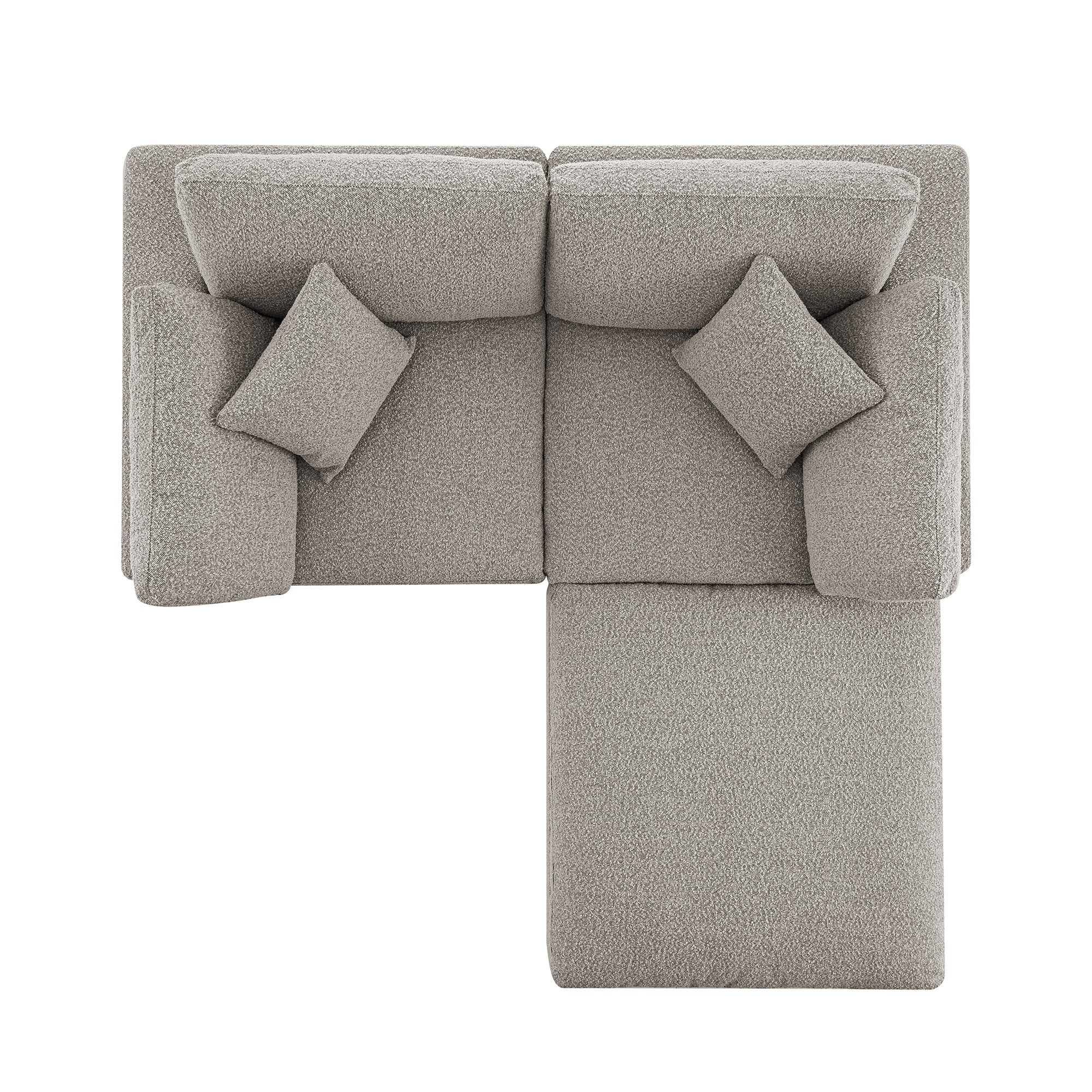 Lutyens Taupe Boucle Modular Sofa, 2-Piece Chaise - Image 11