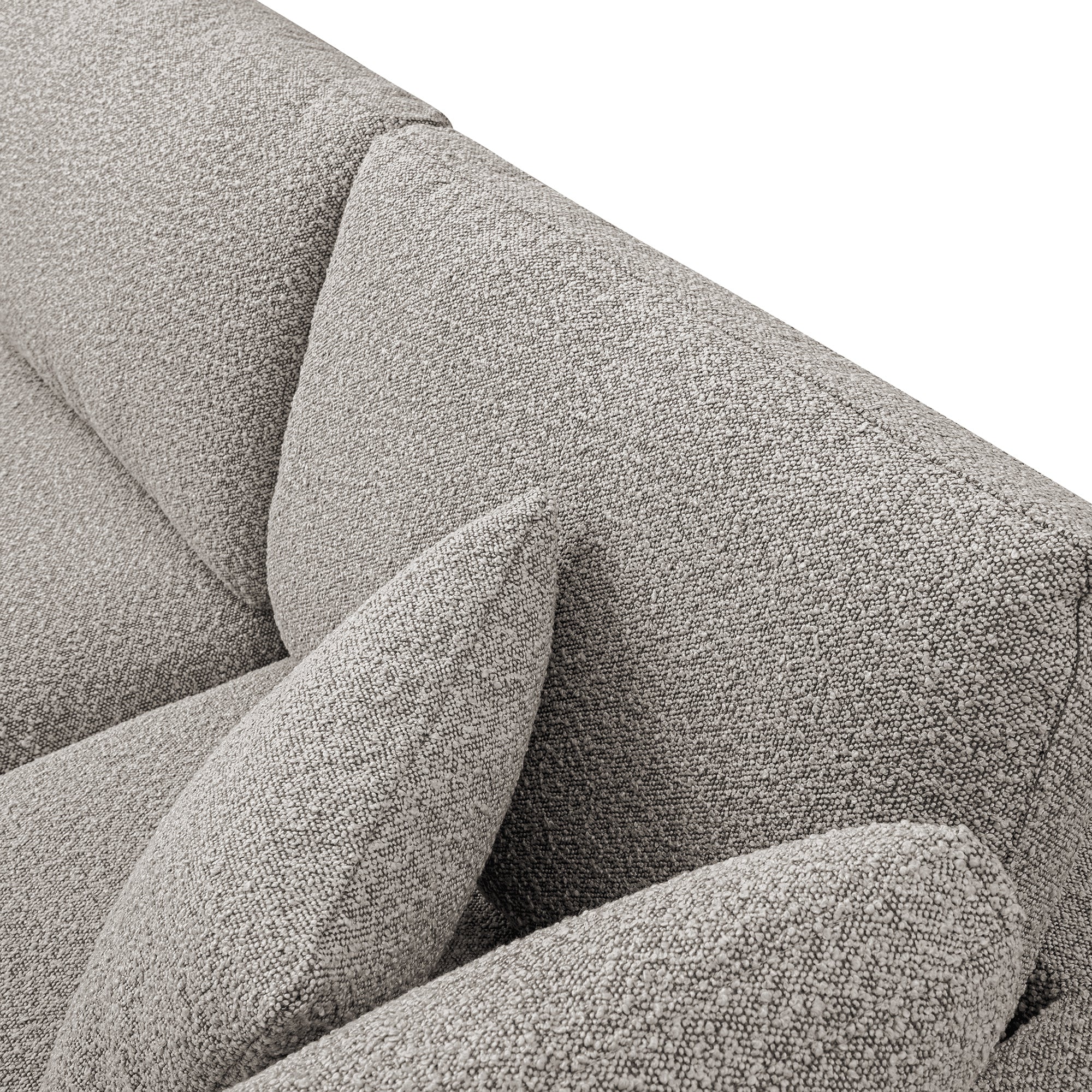 Lutyens Taupe Boucle Modular Sofa, 2-Piece Chaise - Image 13