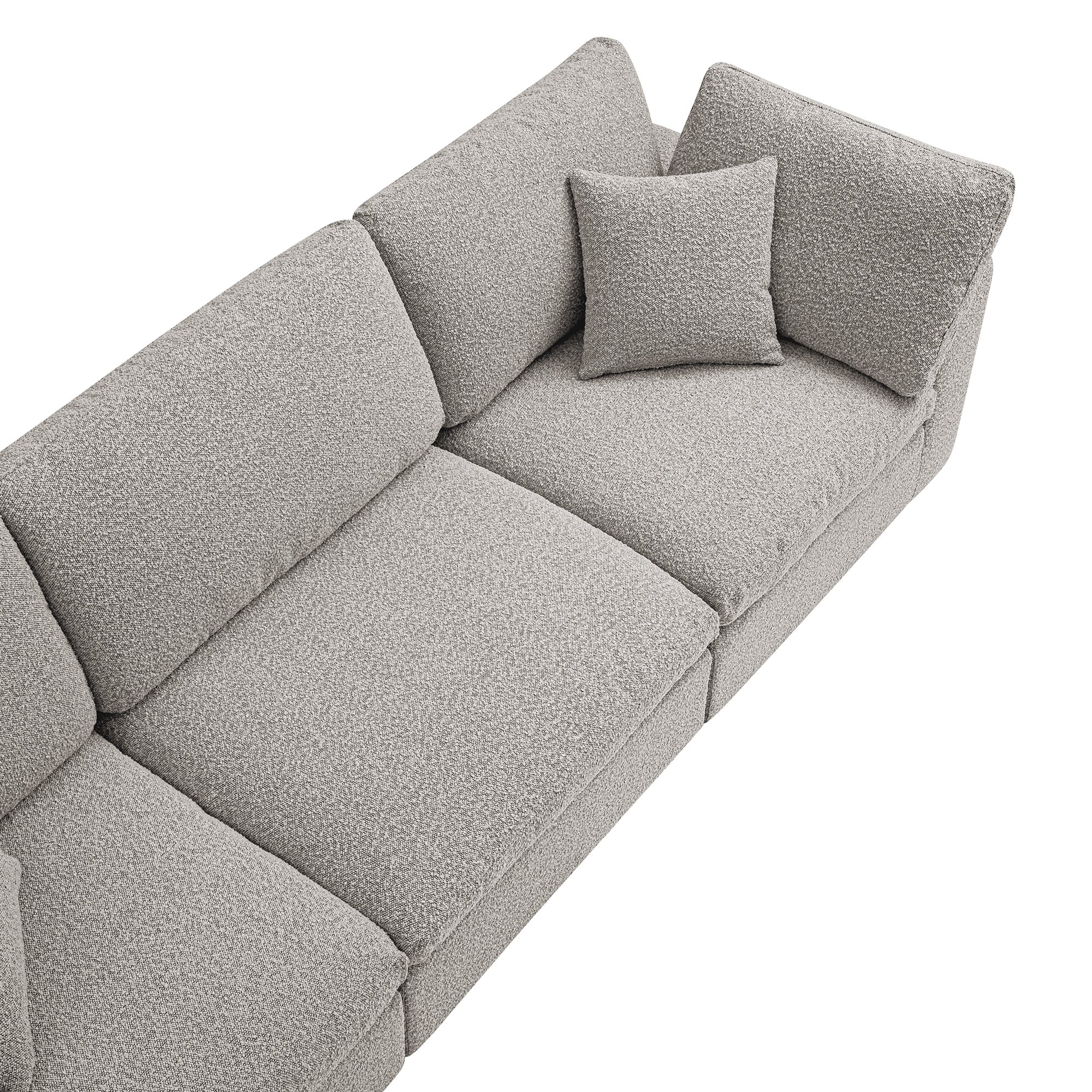 Lutyens Taupe Boucle Modular Sofa, 3-Piece - Image 12