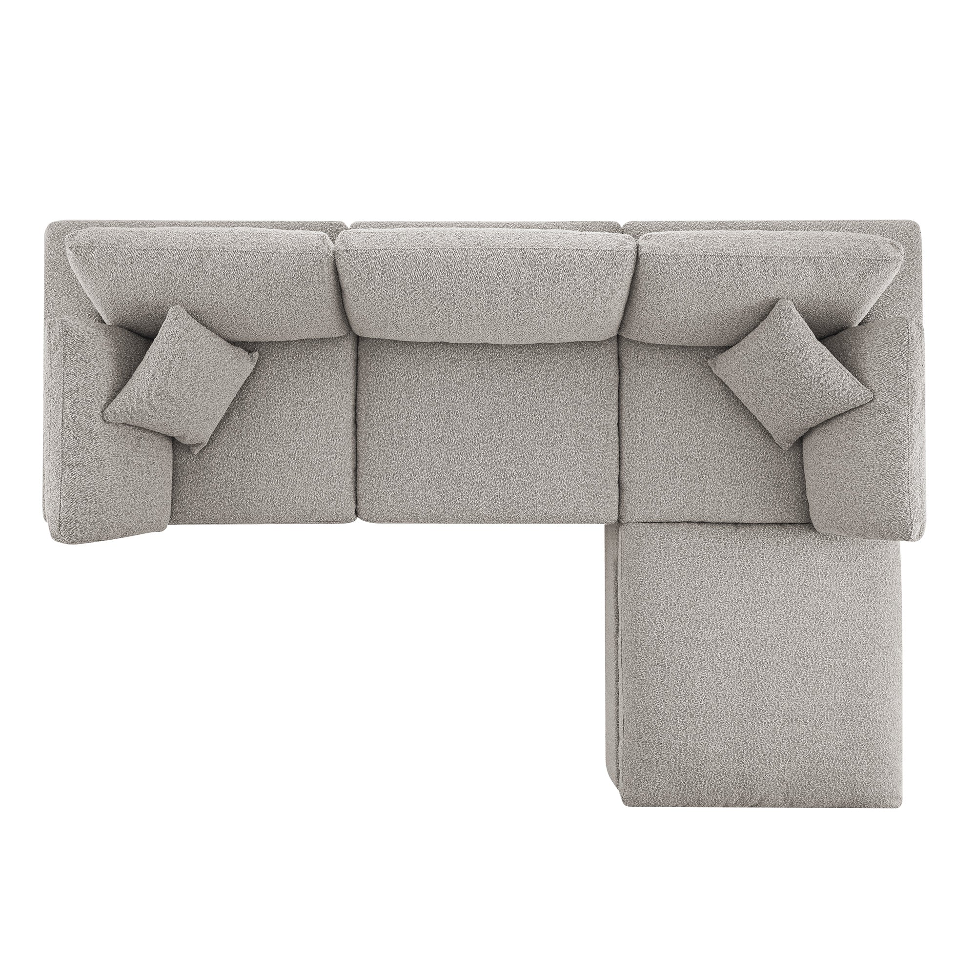 Lutyens Taupe Boucle Modular Sofa, 3-Piece Chaise - Image 7