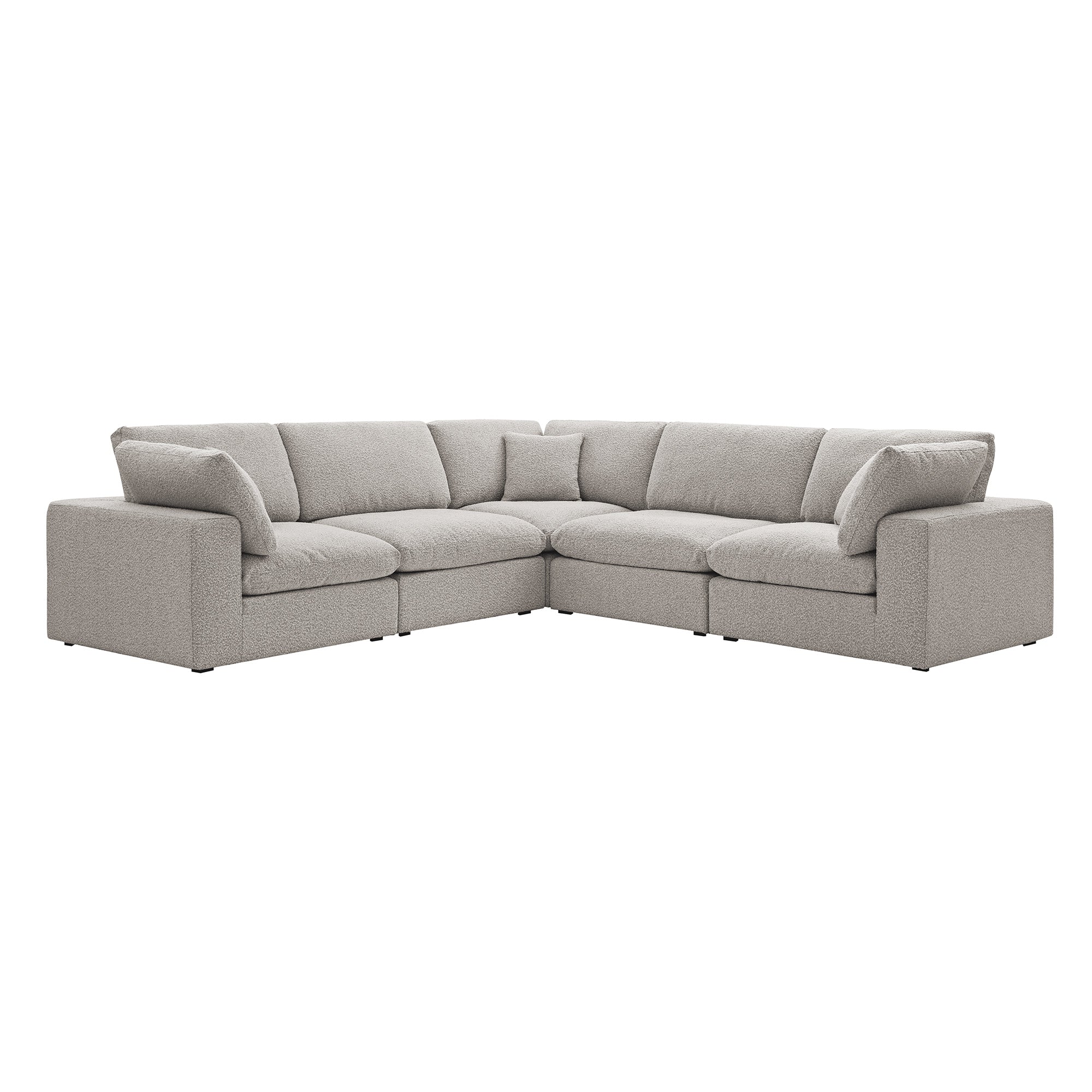 Lutyens Taupe Boucle Modular Sofa, 5-Piece Corner Set - Image 2