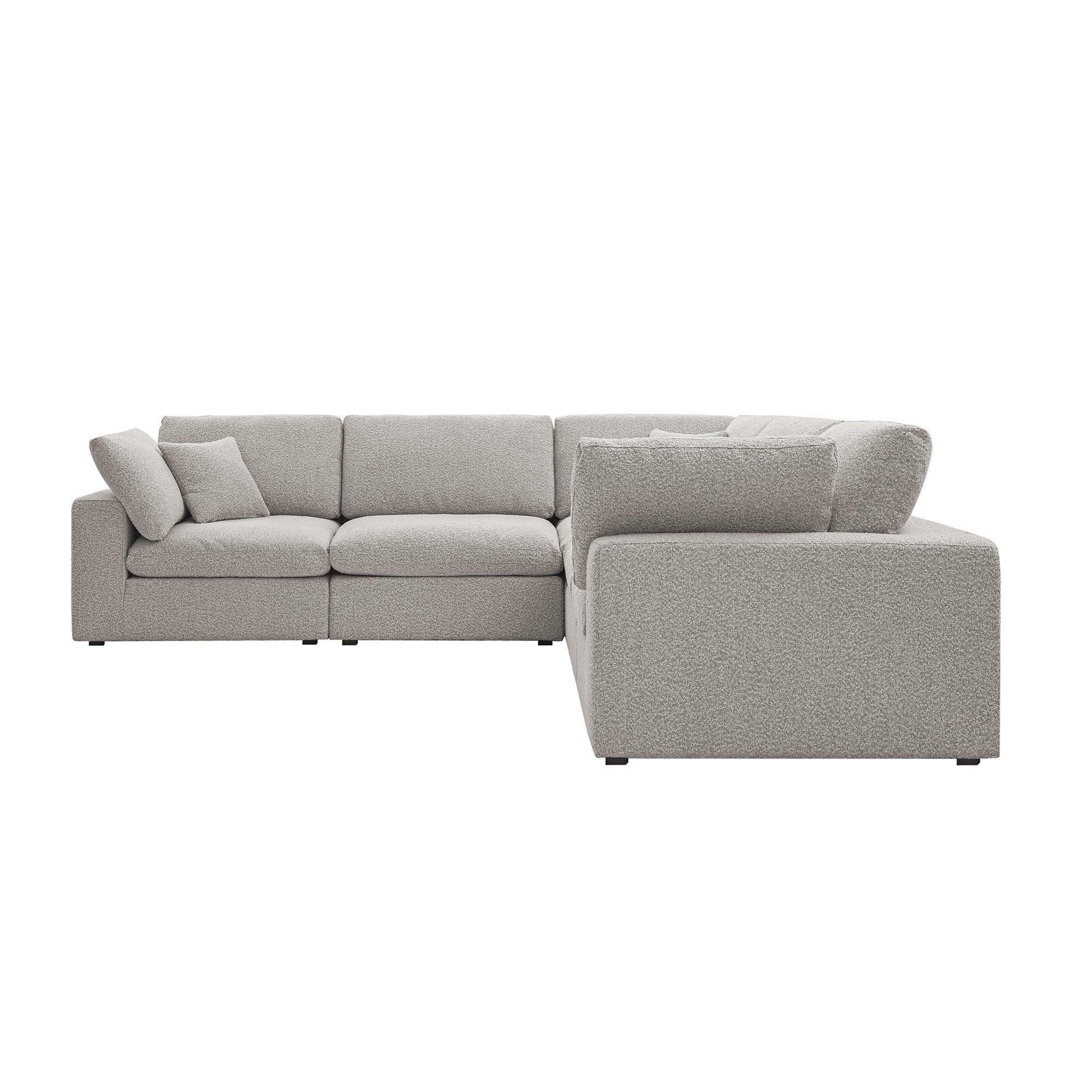 Lutyens Taupe Boucle Modular Sofa, 5-Piece Corner Set - Image 5