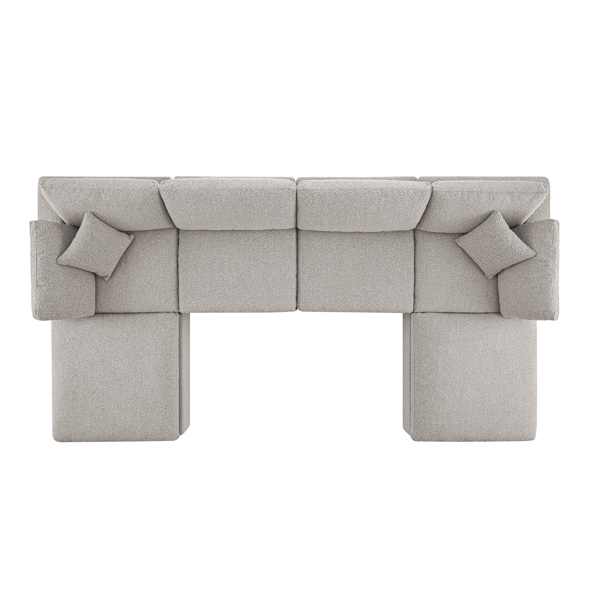 Lutyens Taupe Boucle Modular Sofa, 6-Piece U-Shape Set - Image 5