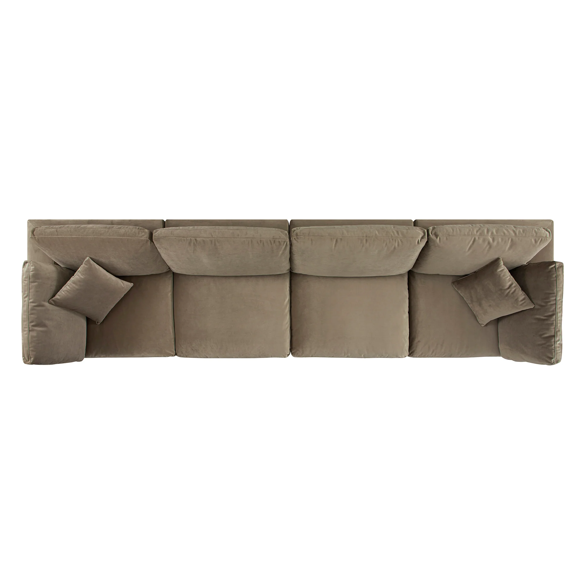 Lutyens Taupe Velvet Modular Sofa, 4-Piece - Image 6