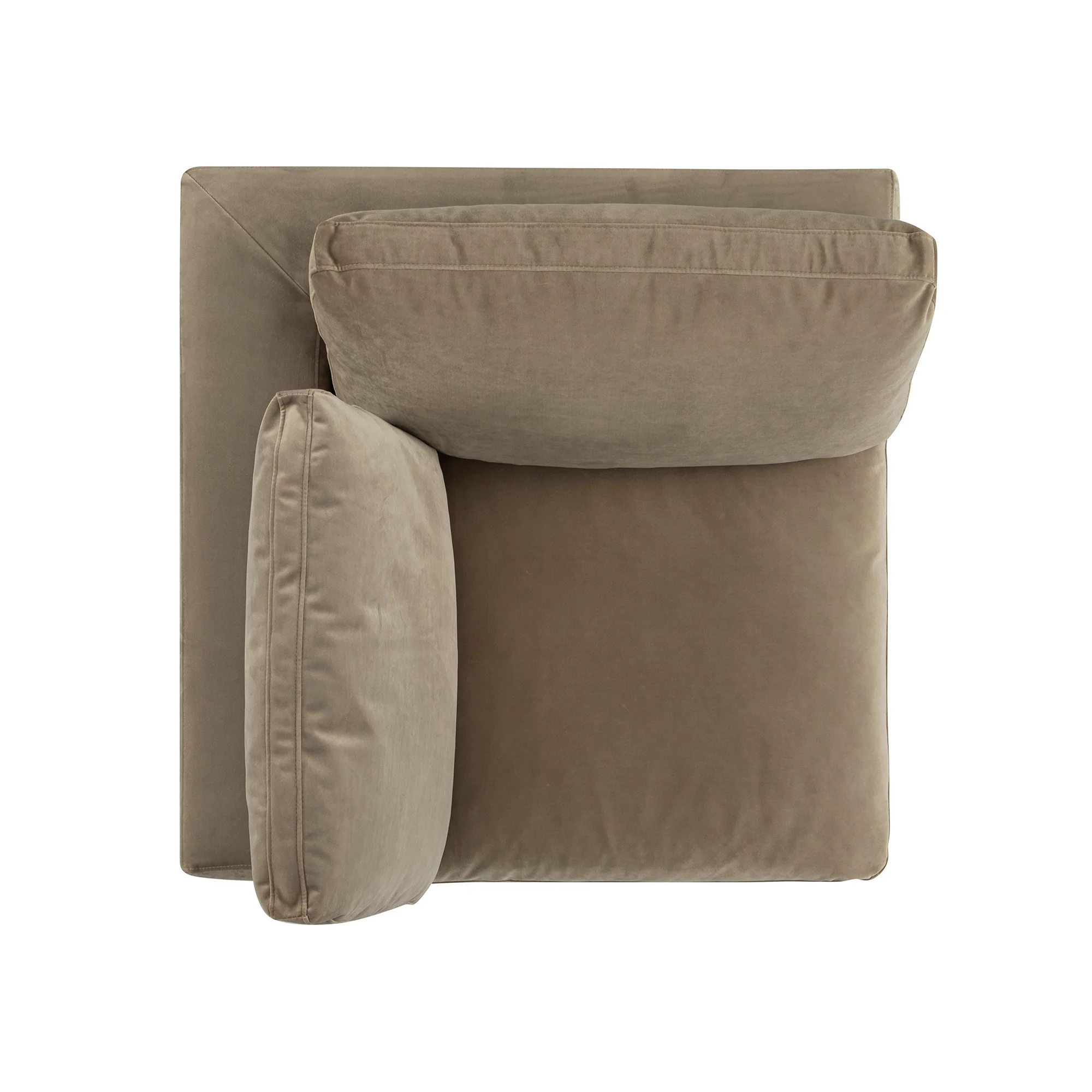 Lutyens Taupe Velvet Modular Sofa, Corner Unit - Image 4