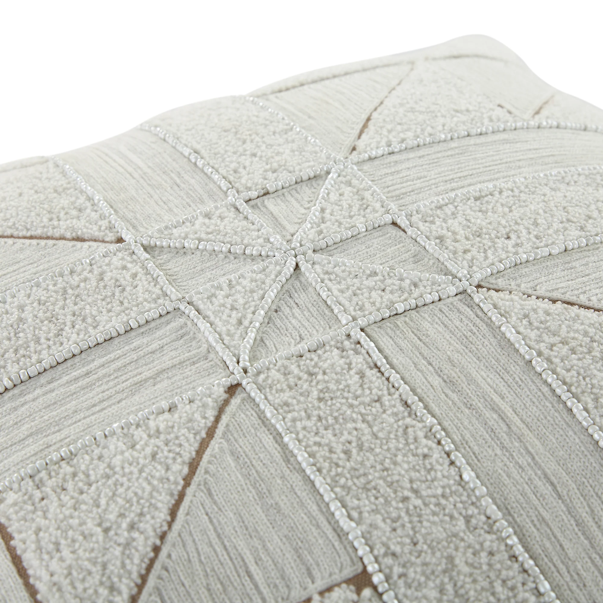 Luxe Collection Victoria Bouclé Patchwork Hand Beaded Cushion - Image 6