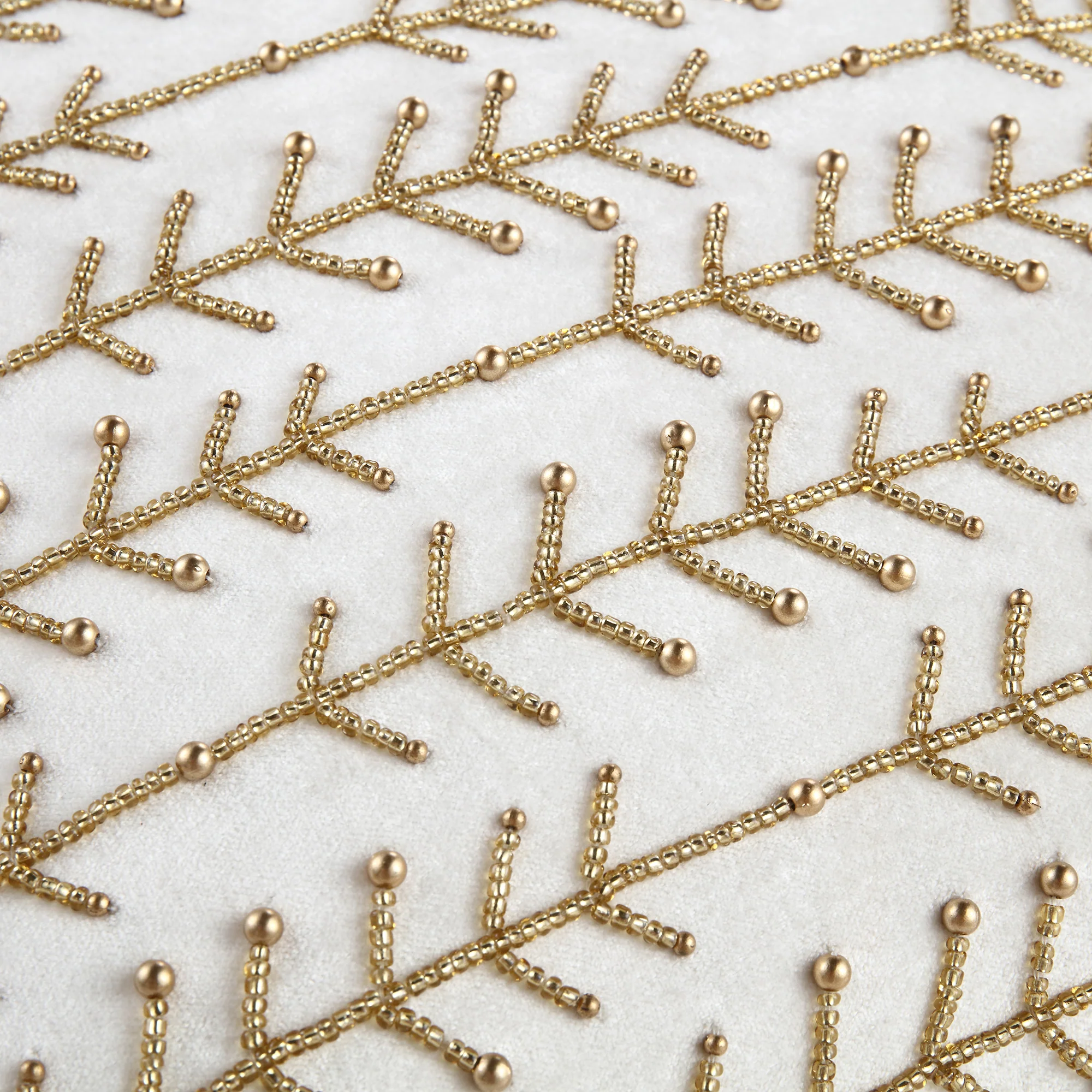 Luxe Collection Linear Stem Hand Beaded Velvet Cushion - Image 6