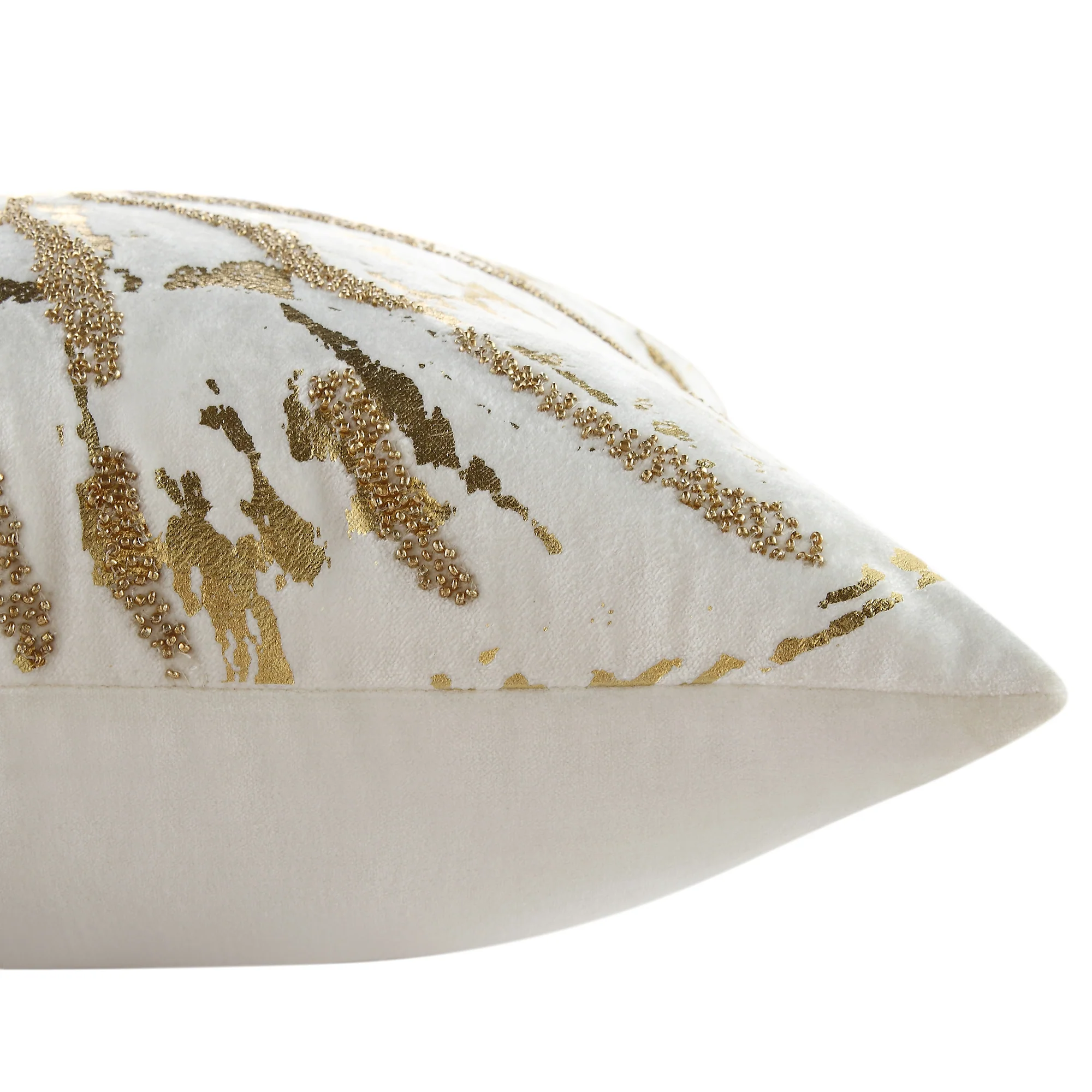 Luxe Collection Starburst Gold Foil Hand Beaded Velvet Cushion - Image 4