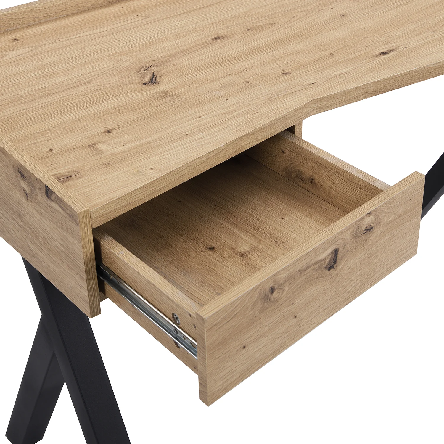 Lytton 1-Drawer Oak Effect Desk with Angled Desk Top - Image 10