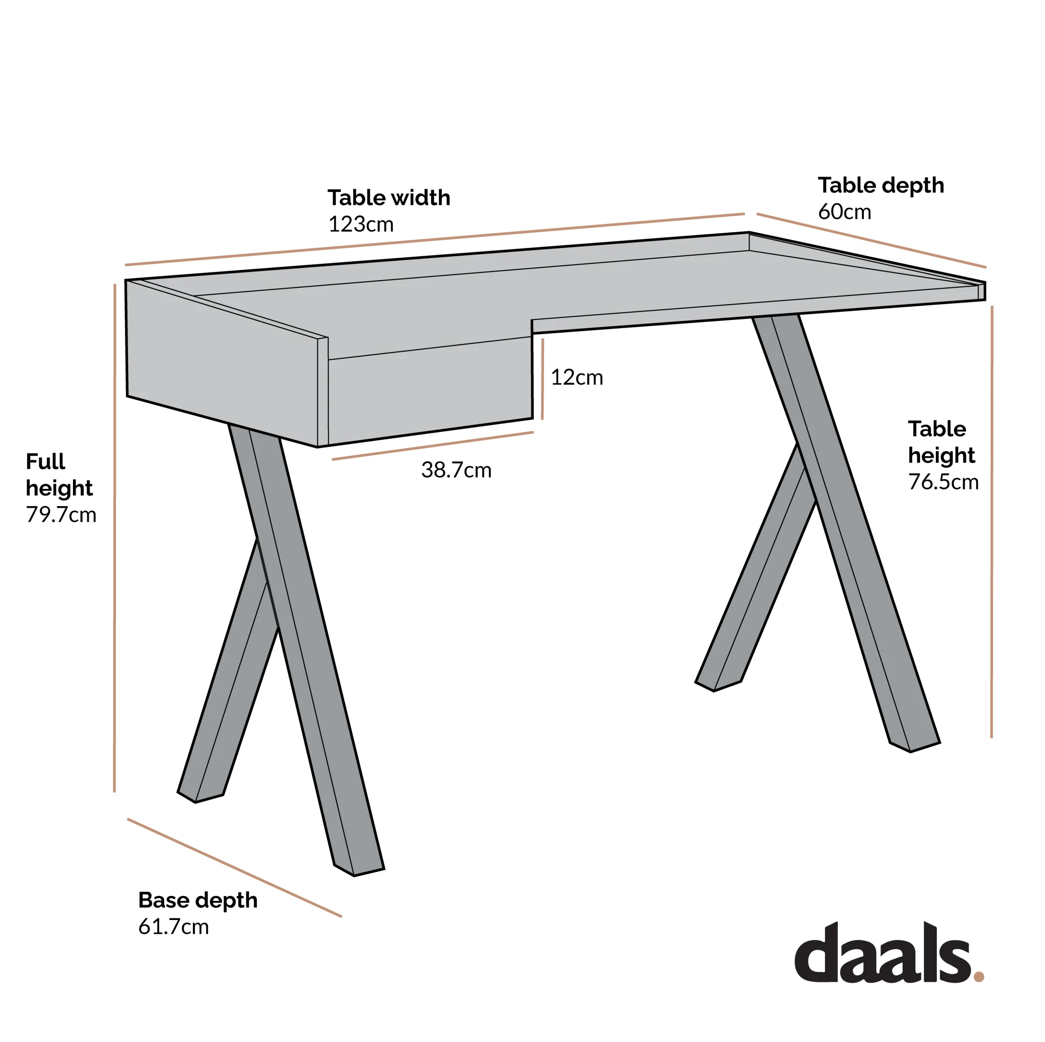 Lytton 1-Drawer Oak Effect Desk with Angled Desk Top - Image 6