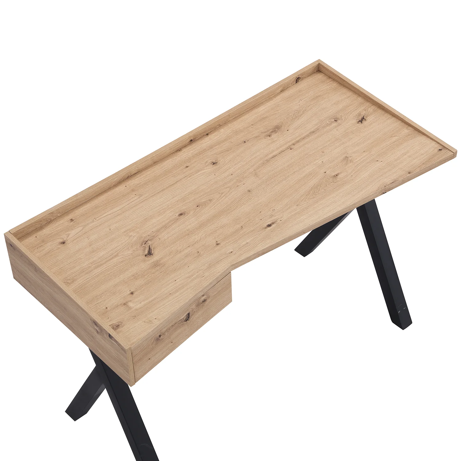Lytton 1-Drawer Oak Effect Desk with Angled Desk Top - Image 9