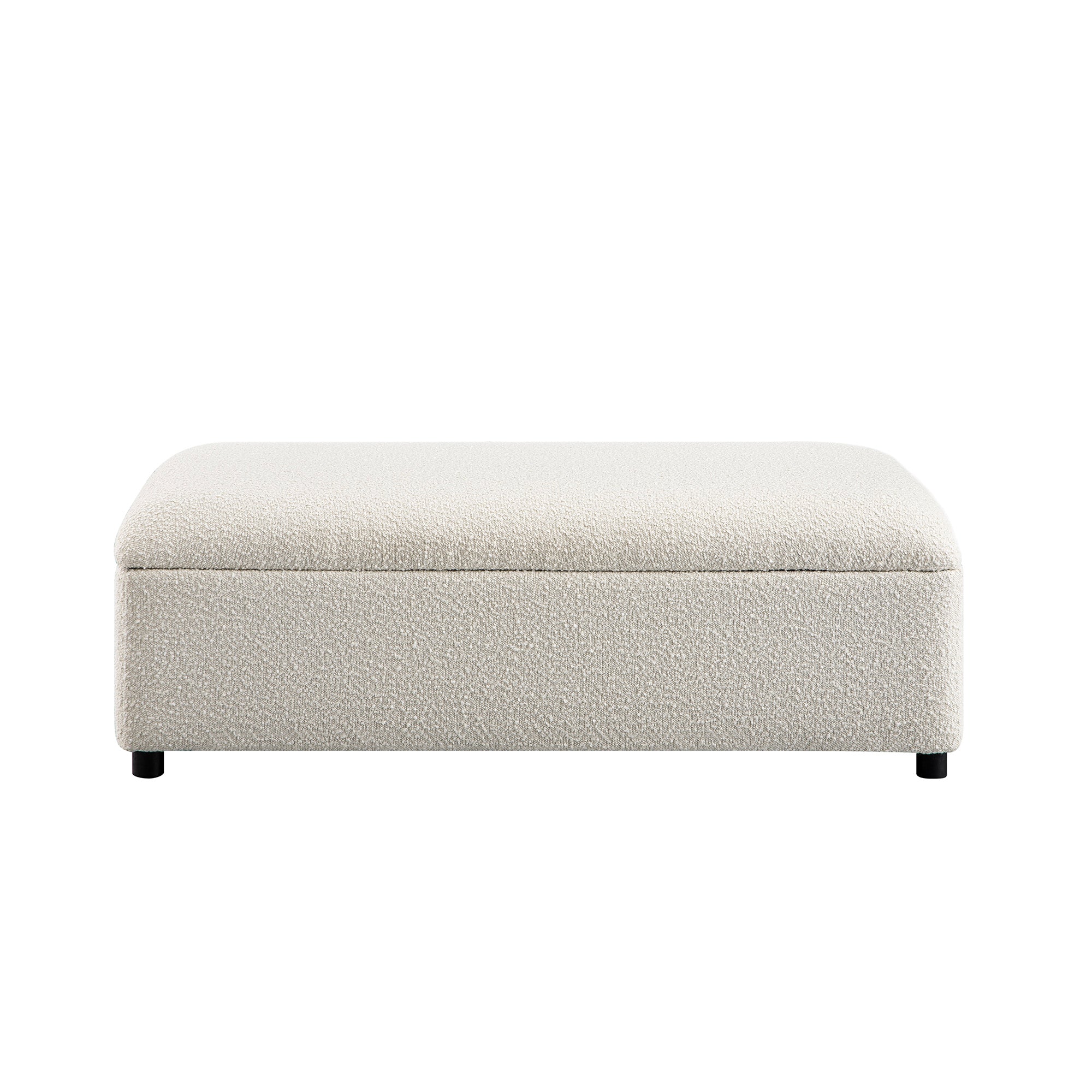 Magda Fold-Out Small Double Bed in an Ottoman, Beige Boucle - Image 9