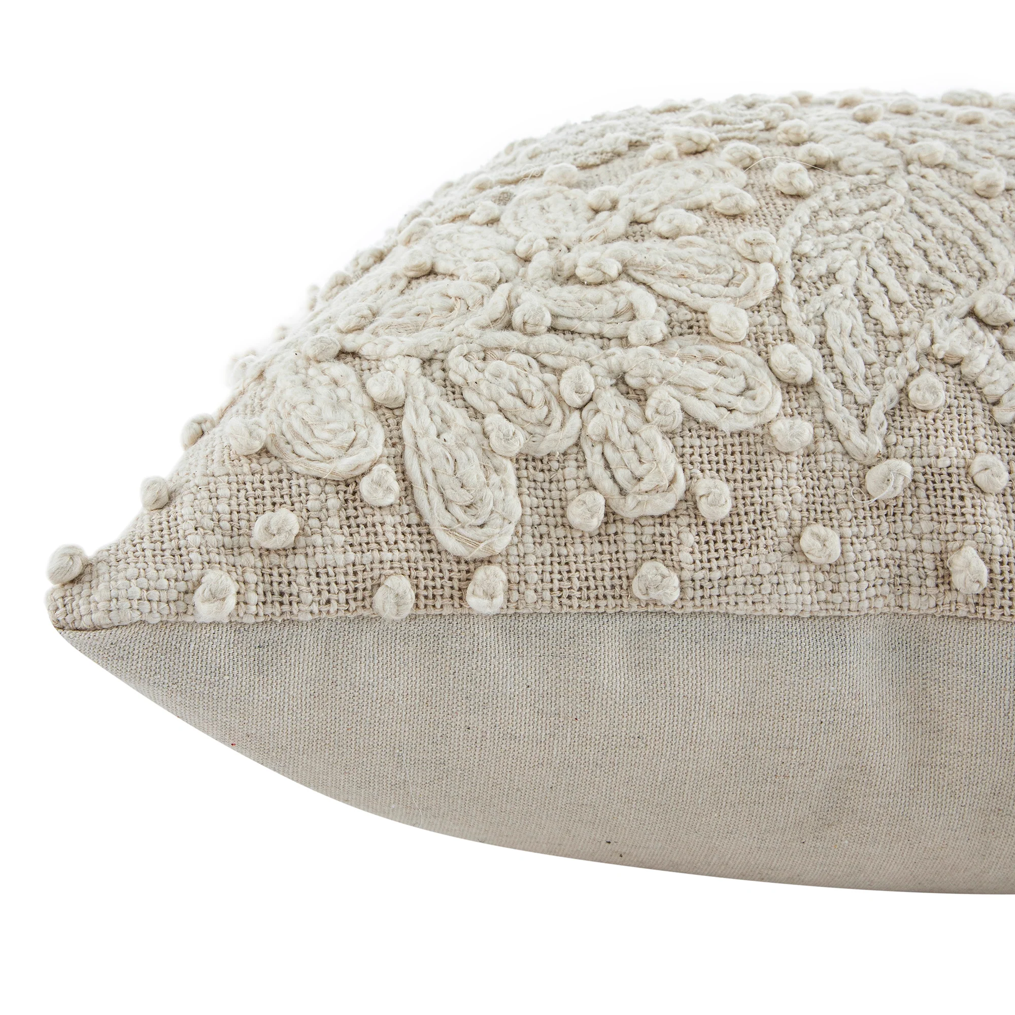 Maison Neutral Josie Embroidered French Knot Cushion - Image 4