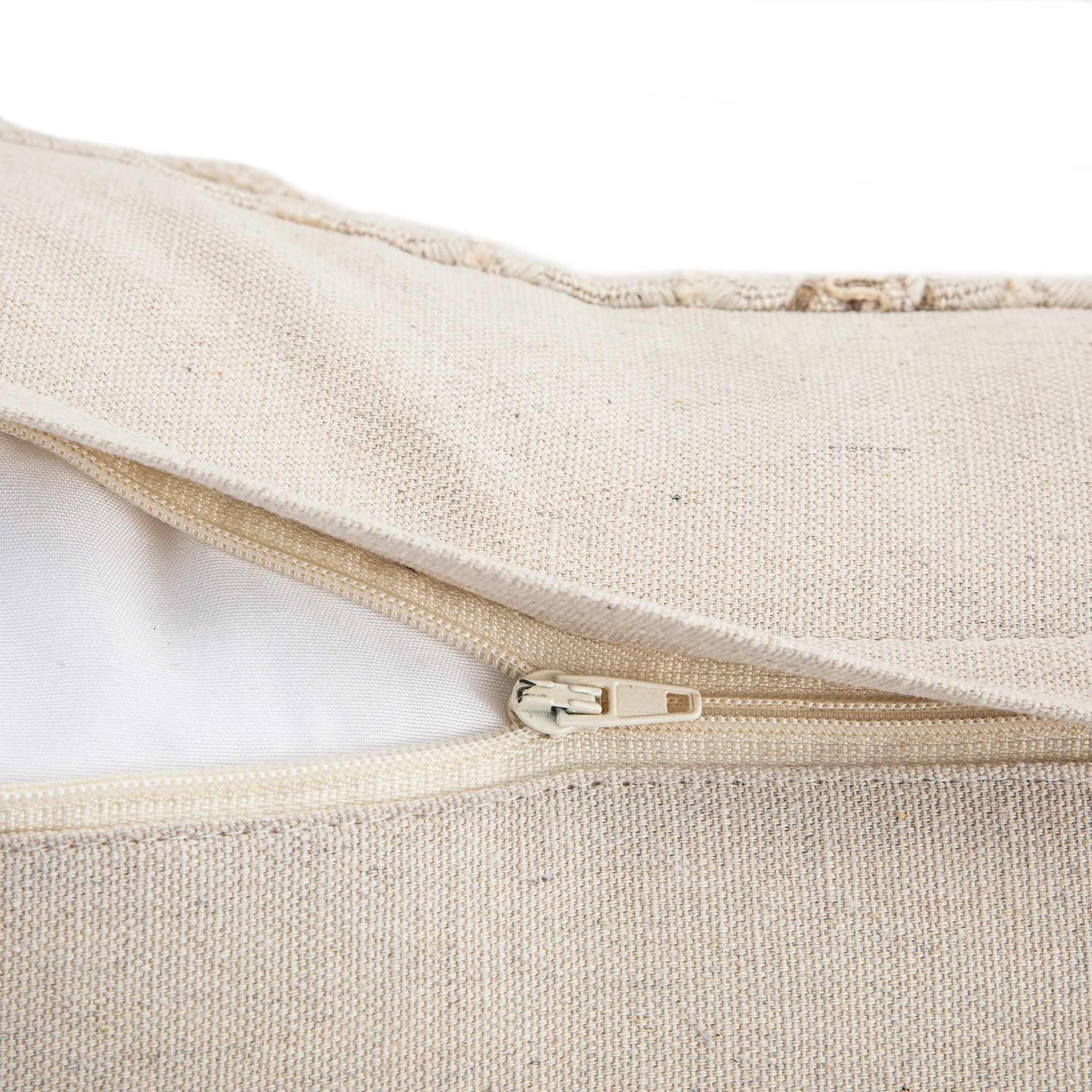 Maison Neutral Sophia Jute Lace Embroidered Cushion - Image 9
