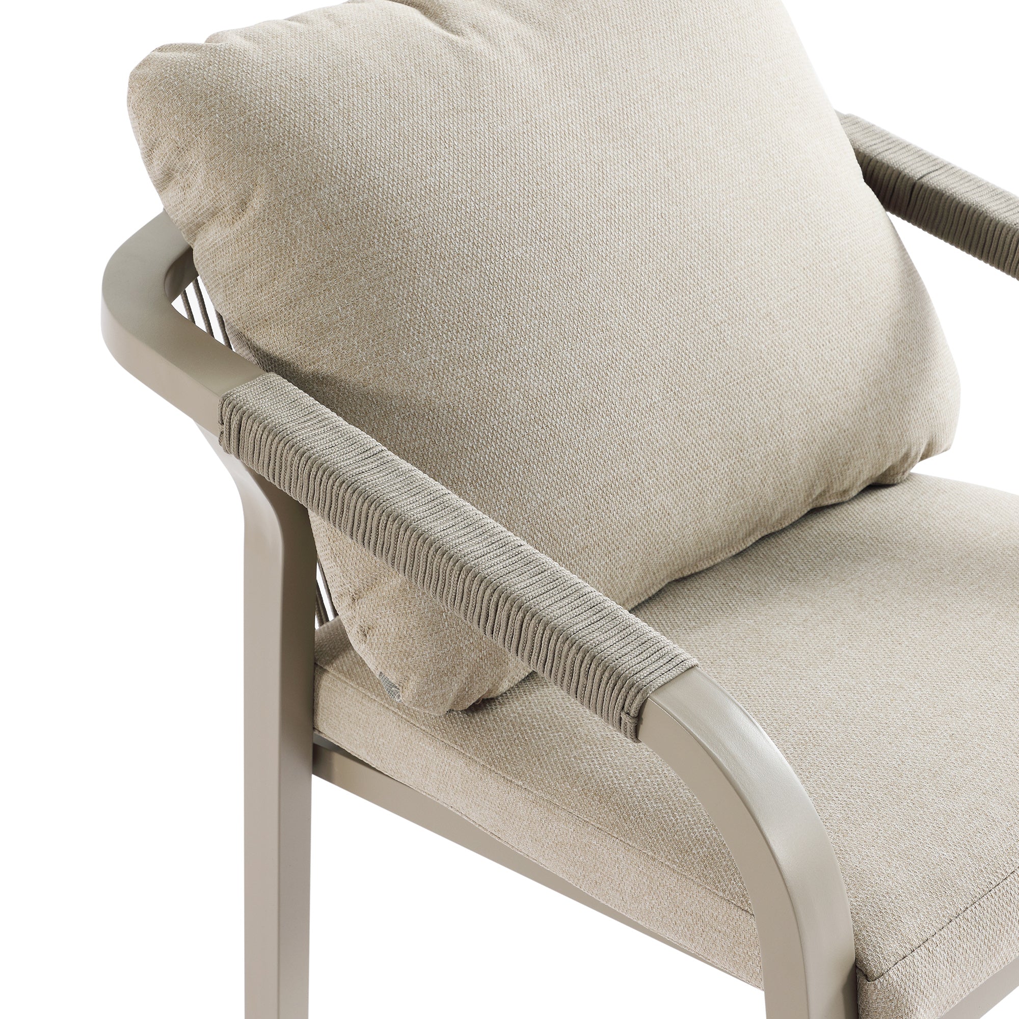 Manresa Rope 4-Seater Square Dining Set, Taupe and Beige - Image 16