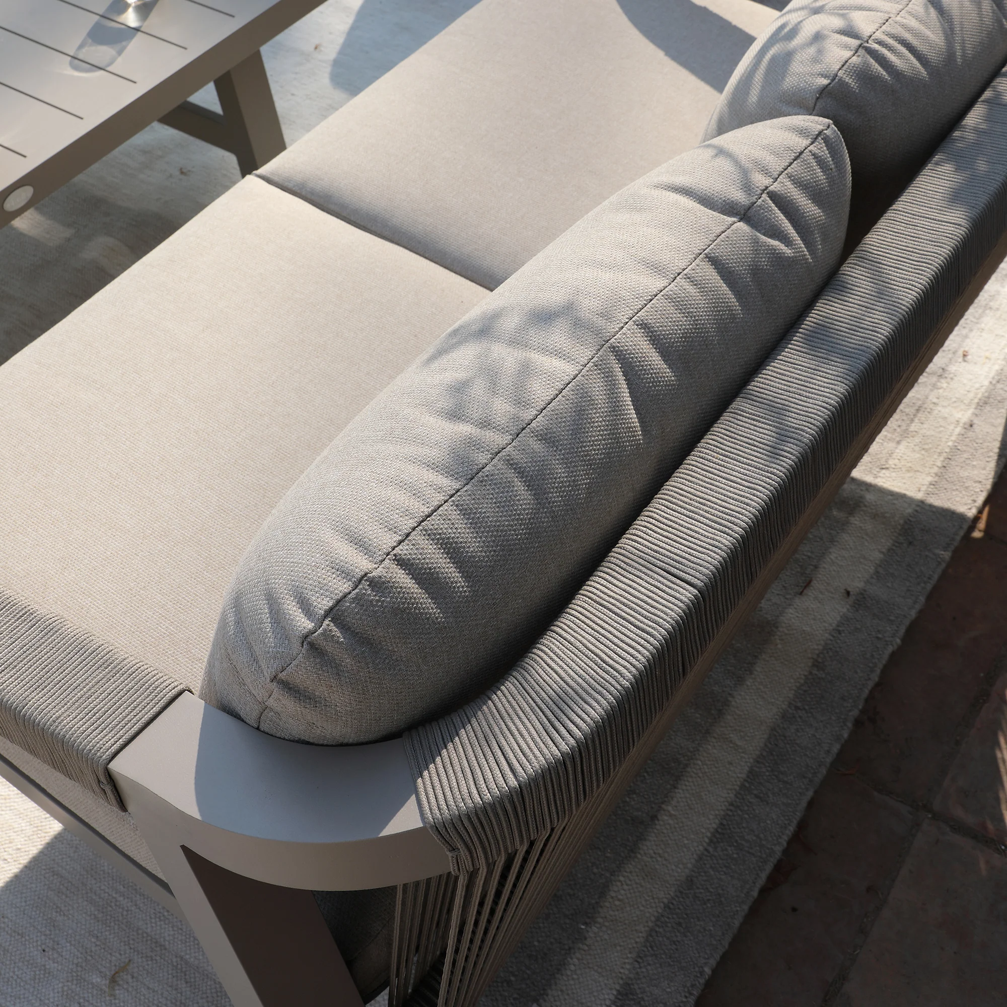Manresa Rope 5-Seater Sofa Set, Taupe and Beige - Image 7