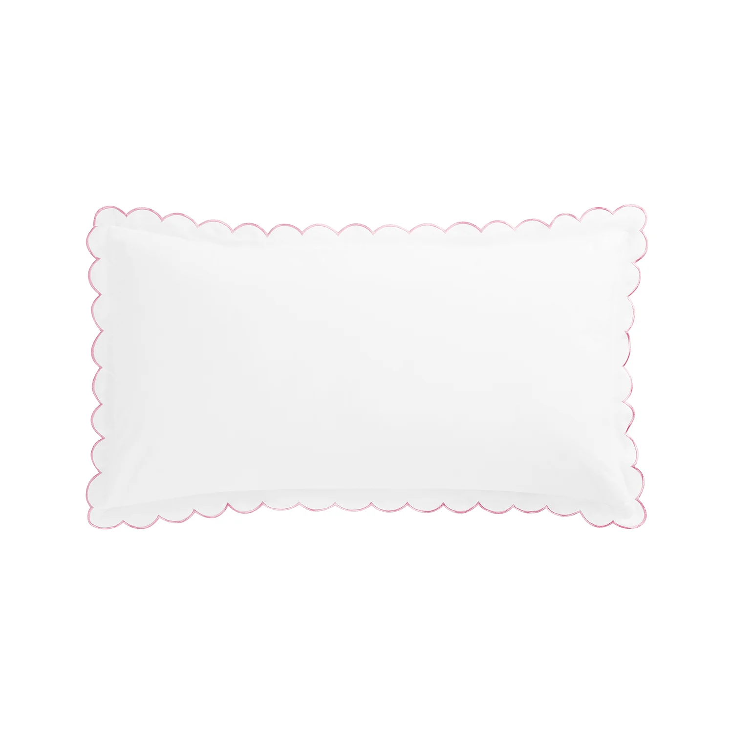 Margot Rose Pink Embroidered Scallop 300 Thread Count Cotton Percale Pillowcases - Pair - Image 5
