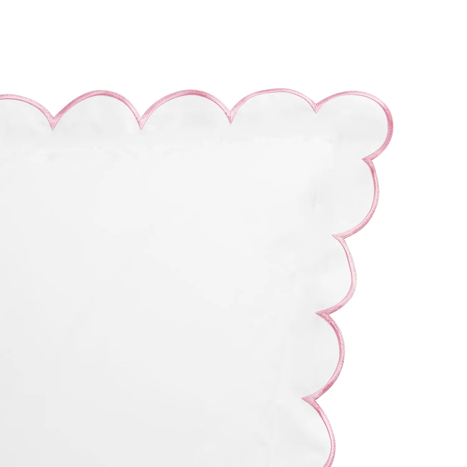 Margot Rose Pink Embroidered Scallop 300 Thread Count Cotton Percale Pillowcases - Pair - Image 8