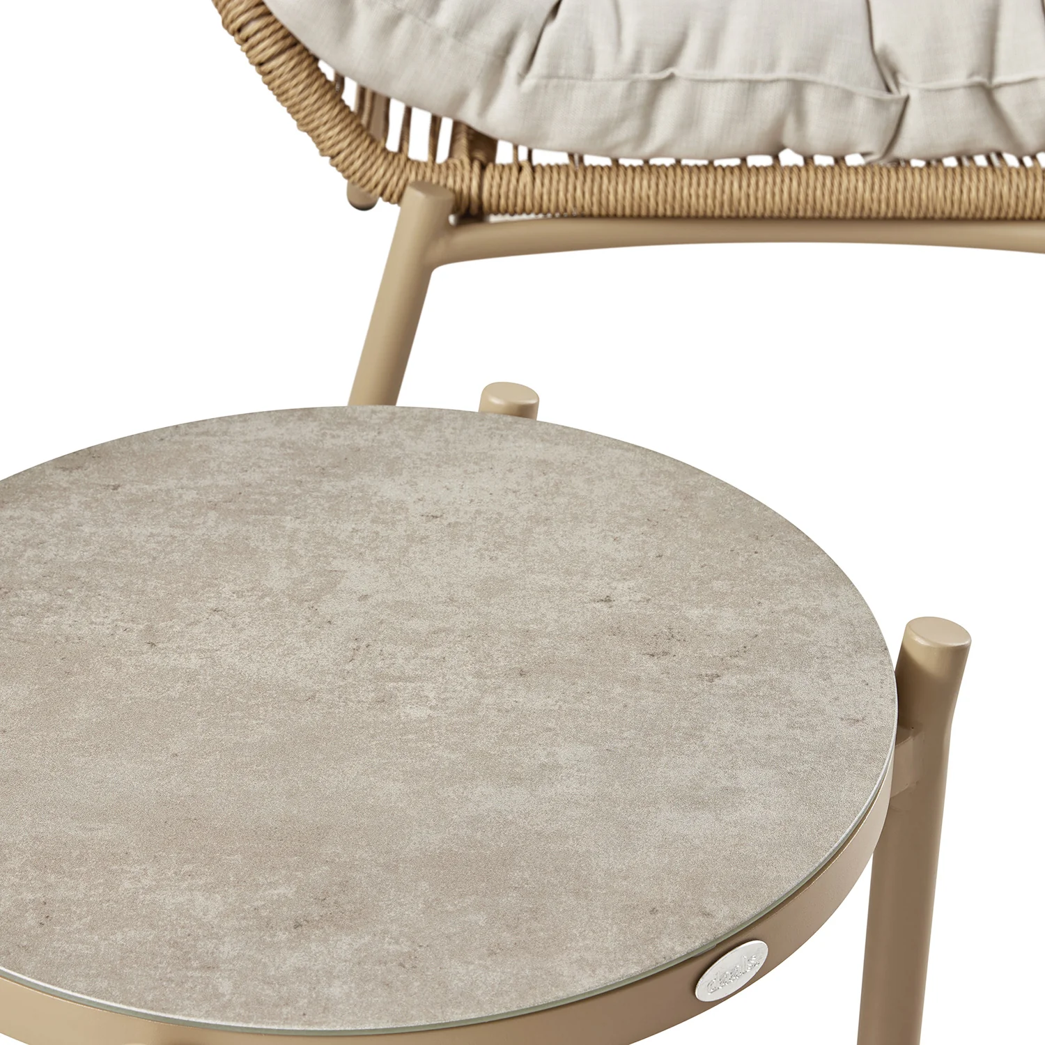 Marlowe 2-Seater Wicker and Aluminium Frame Bistro Set, Natural - Image 18