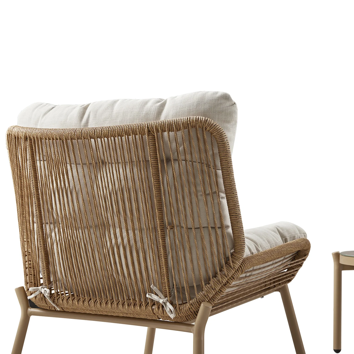 Marlowe 2-Seater Wicker and Aluminium Frame Bistro Set, Natural - Image 19