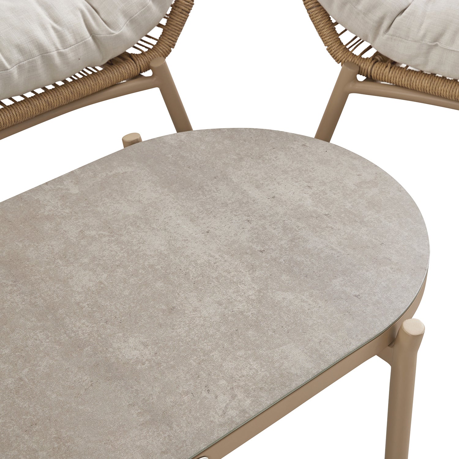 Marlowe Wicker and Aluminium Frame Sofa Set, Natural - Image 12