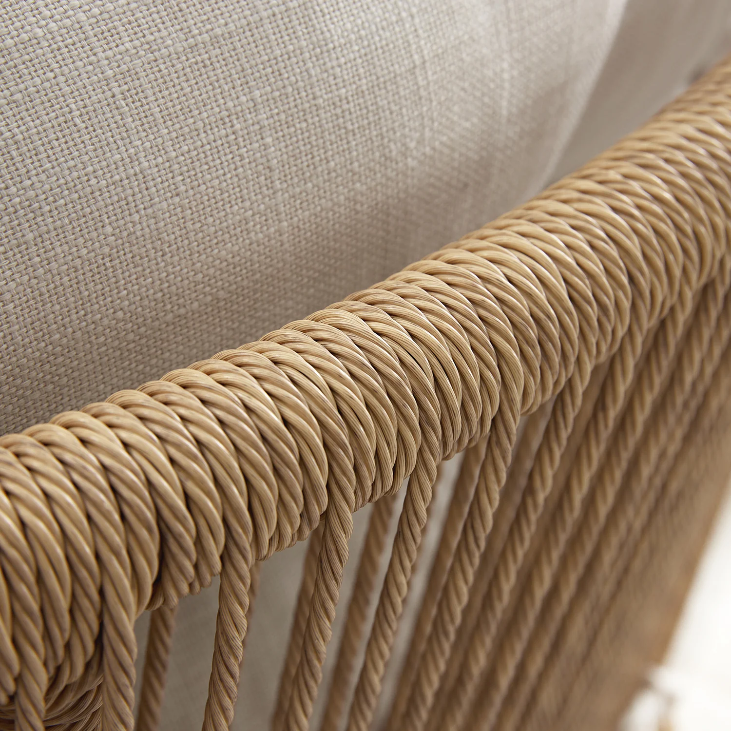 Marlowe Wicker and Aluminium Frame Sofa Set, Natural - Image 13