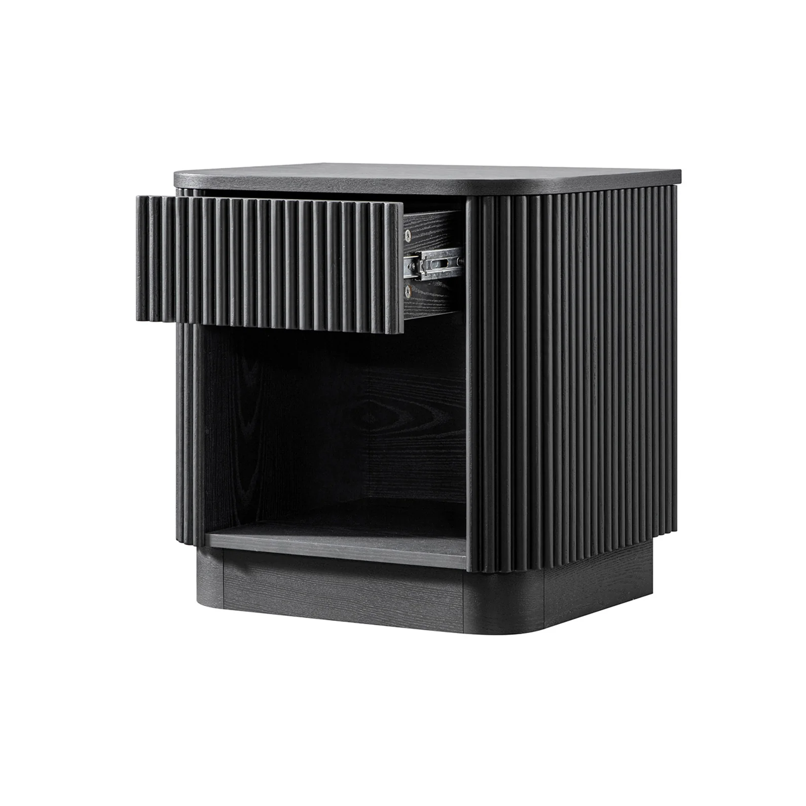 Maru 1-Drawer Bedside Table, Black - Image 10