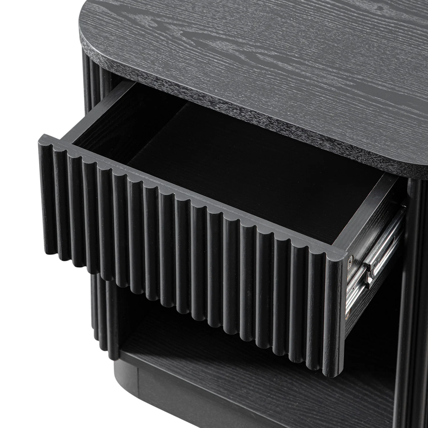 Maru 1-Drawer Bedside Table, Black - Image 15