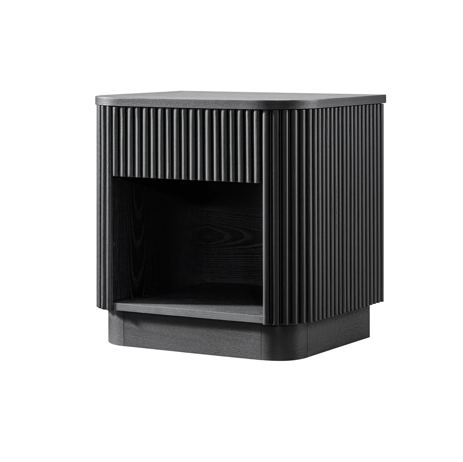 Maru 1-Drawer Bedside Table, Black - Image 8